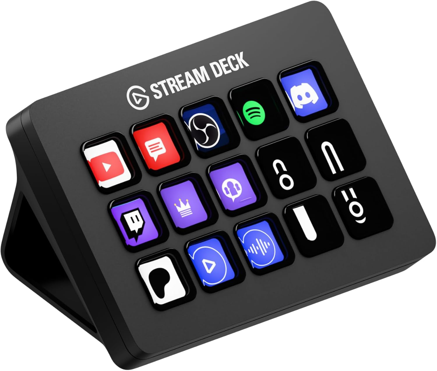 Stream Deck MK.2 – Studio Controller, 15 Macro Keys, Trigger Actions in Apps and Software like OBS, Twitch, Youtube and More, Works with Mac and PC