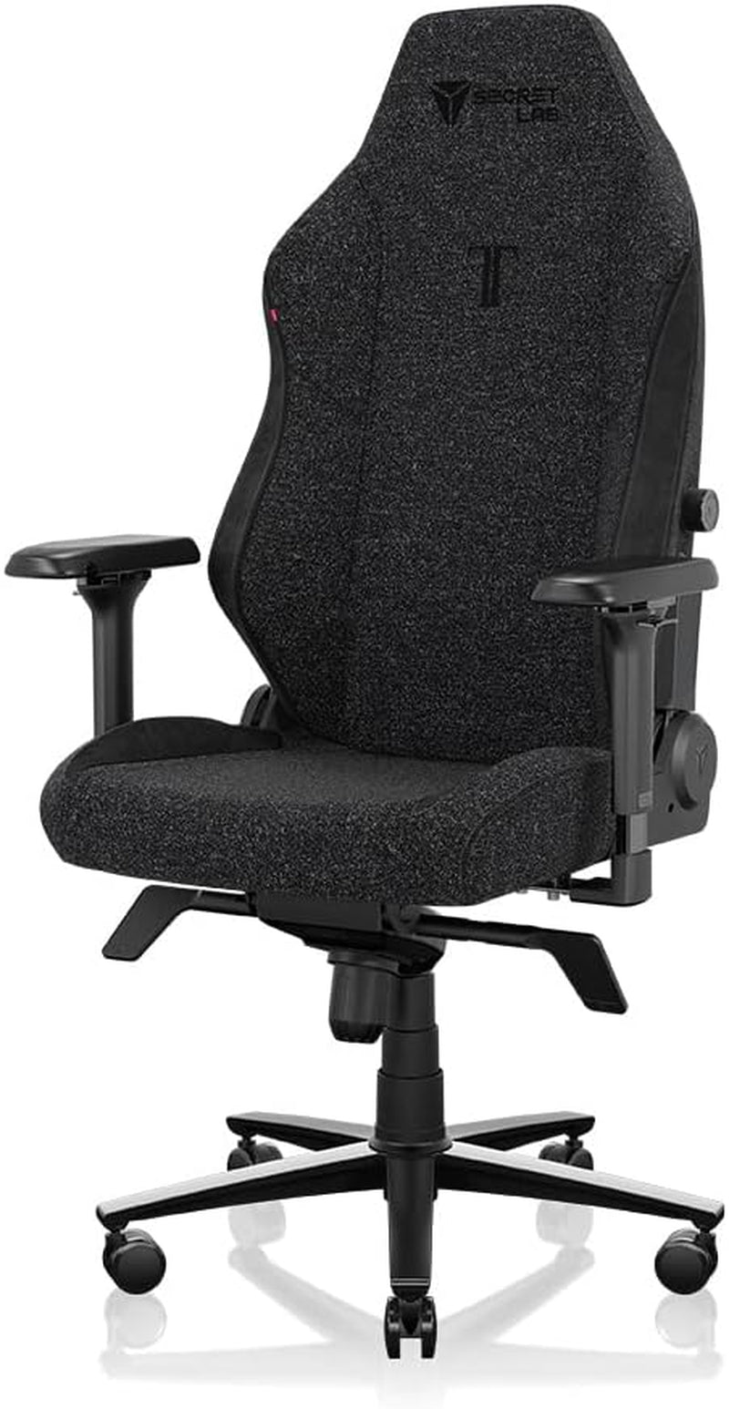 Titan Evo Black3 Gaming Chair - Reclining, Ergonomic & Heavy Duty Computer Chair with 4D Armrests, Magnetic Head Pillow & Lumbar Support - Big and Tall up to 395 Lbs - Black - Fabric