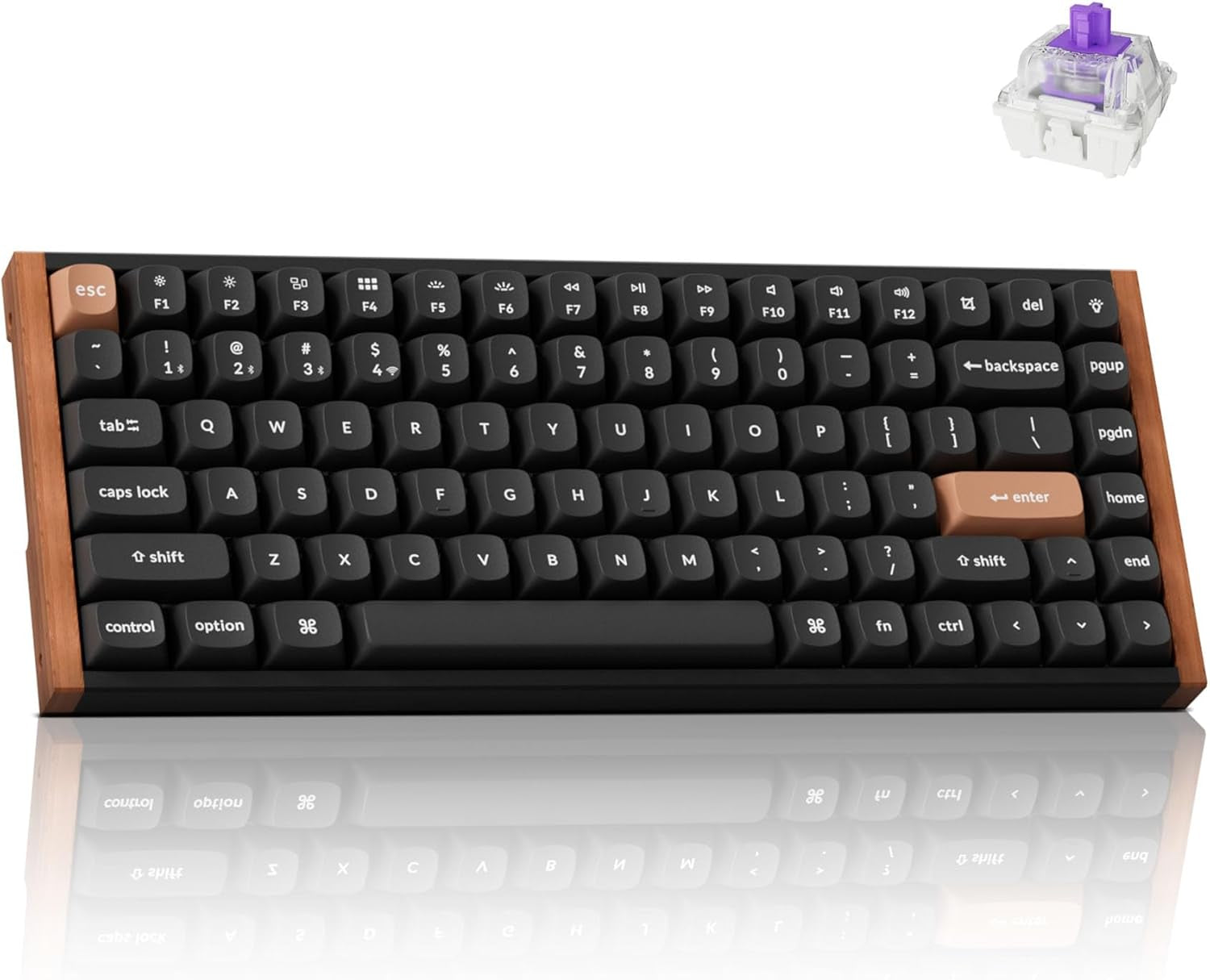 K2 HE Rapid Trigger Wireless Custom Mechanical Keyboard with Hall Effect Gateron Double-Rail Magnetic Switch, QMK 2.4 Ghz Bluetooth 5.2 RGB Compatible with Mac Windows Linux (Aluminum + Wood)