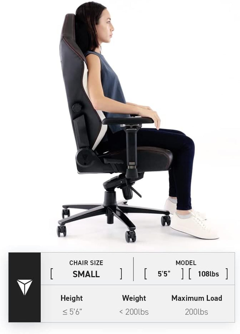 Titan Evo Dark Knight Gaming Chair - Reclining, Ergonomic, Comfortable Computer Chair with 4D Armrests, Headrest & Lumbar Support - Small - Black - Leatherette