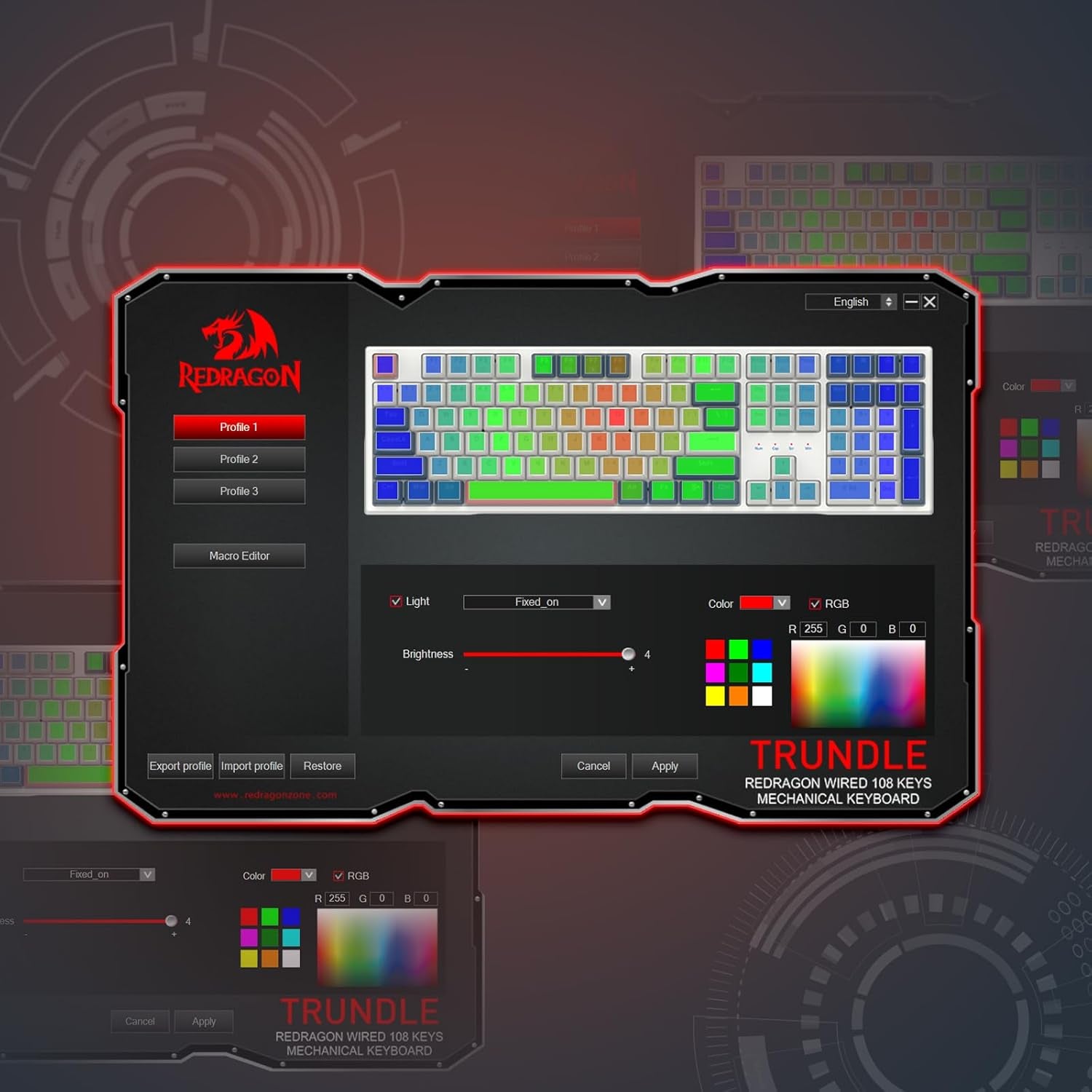 K668 RGB Gaming Keyboard, 108 Keys Wired Mechanical Keyboard W/Extra 4 Hotkeys, Sound Absorbing Foams, Upgraded Hot-Swappable Socket, Mixed Color Keycaps X 2 Sets, Red Switch