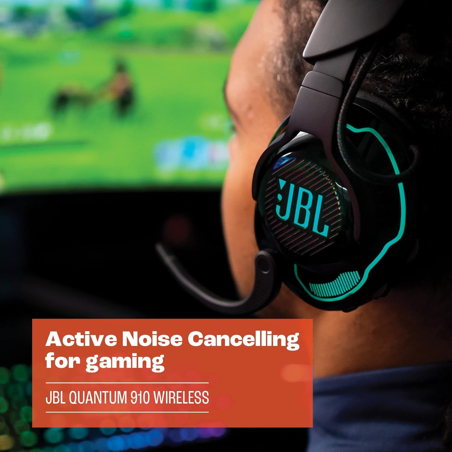 Quantum 910 - Wireless Over-Ear Performance Gaming Headset with Head Tracking-Enhanced, Active Noise Cancelling and Bluetooth, Quantumspatial 360, Low Latency Wireless System (Black)