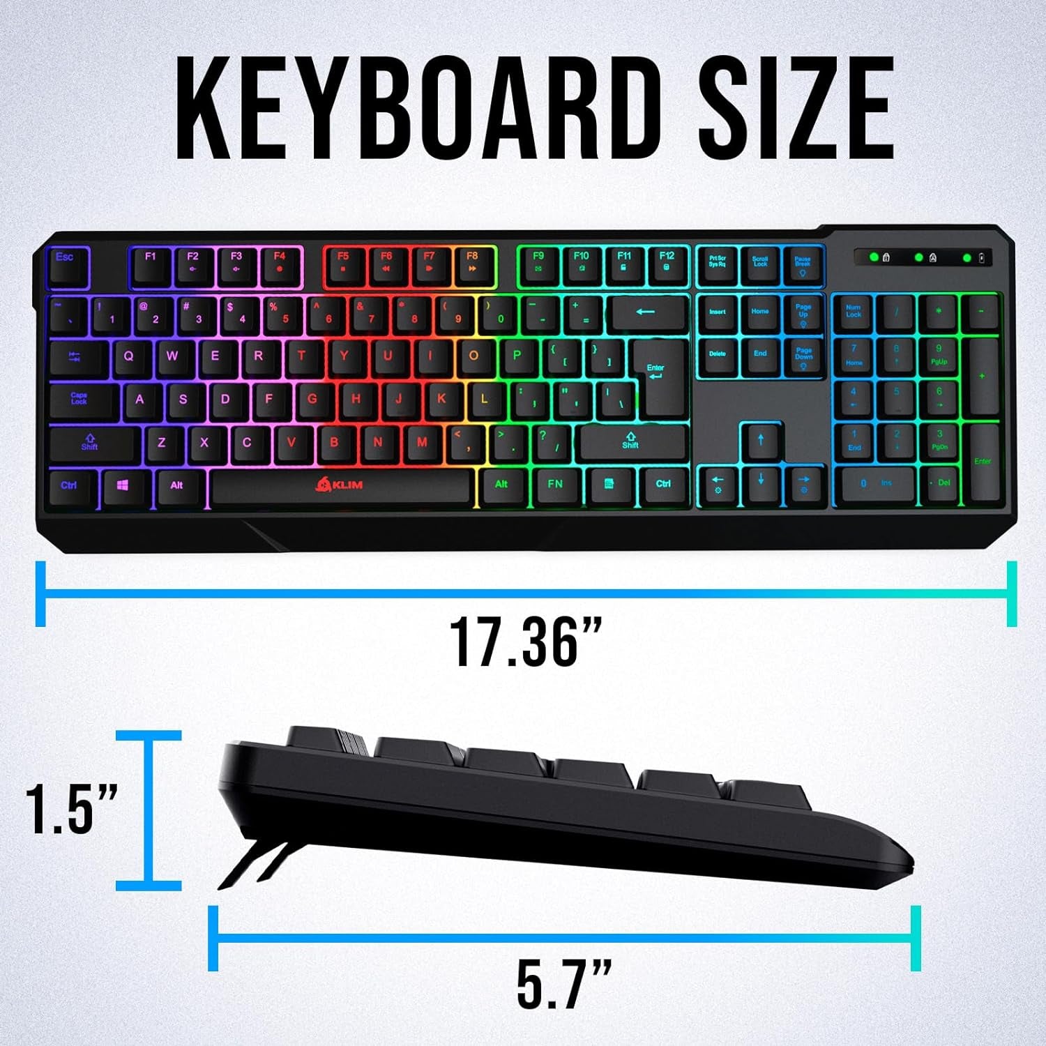 Chroma Wireless Gaming Keyboard RGB New - Long-Lasting Rechargeable Battery - Quick and Quiet Typing - Water Resistant Backlit Wireless Keyboard for PC PS5 PS4 Mac - Black