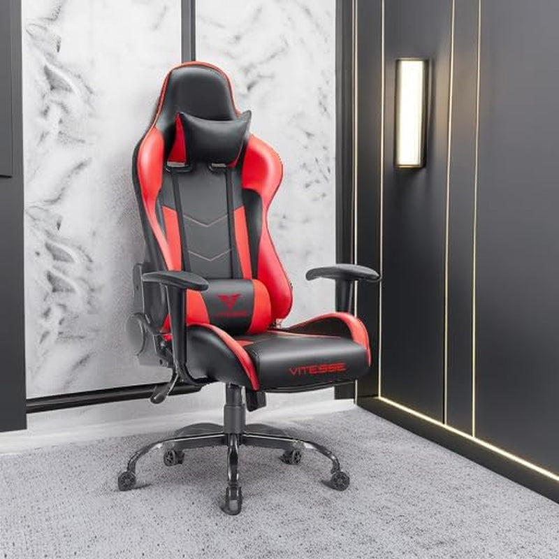 Ergonomic Red Gaming Chair for Adults, 330 Lbs PC Computer Chair, Racing Office Chair, Silla Gamer Height Adjustable Swivel Chair with Lumbar Support and Headrest…
