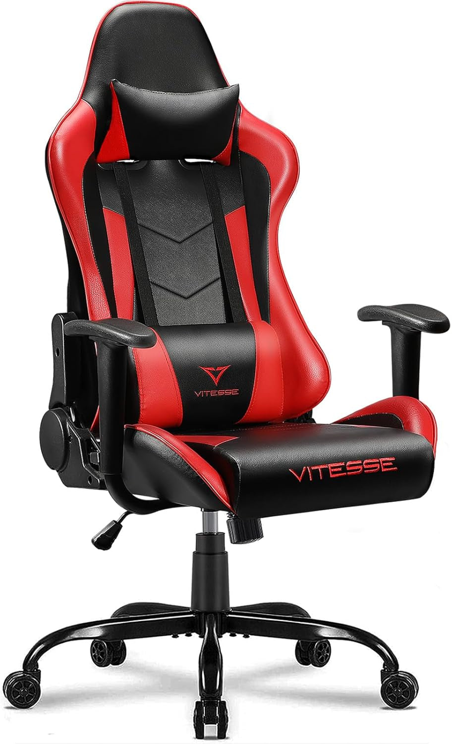 Ergonomic Red Gaming Chair for Adults, 330 Lbs PC Computer Chair, Racing Office Chair, Silla Gamer Height Adjustable Swivel Chair with Lumbar Support and Headrest…