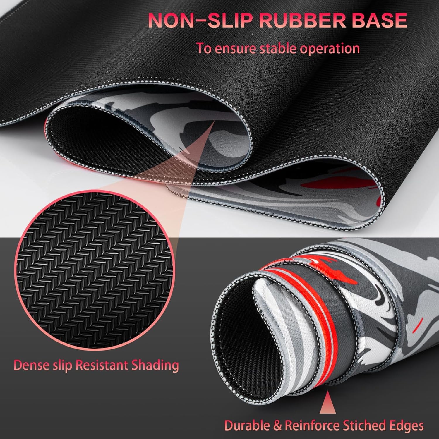 Gaming Mouse Pad, Fluid Pattern Mouse Pad 31.5X11.8Inch Large Extended Computer Mouse Mat Keyboard Full Desk Mousepad for Gaming, Office, Home