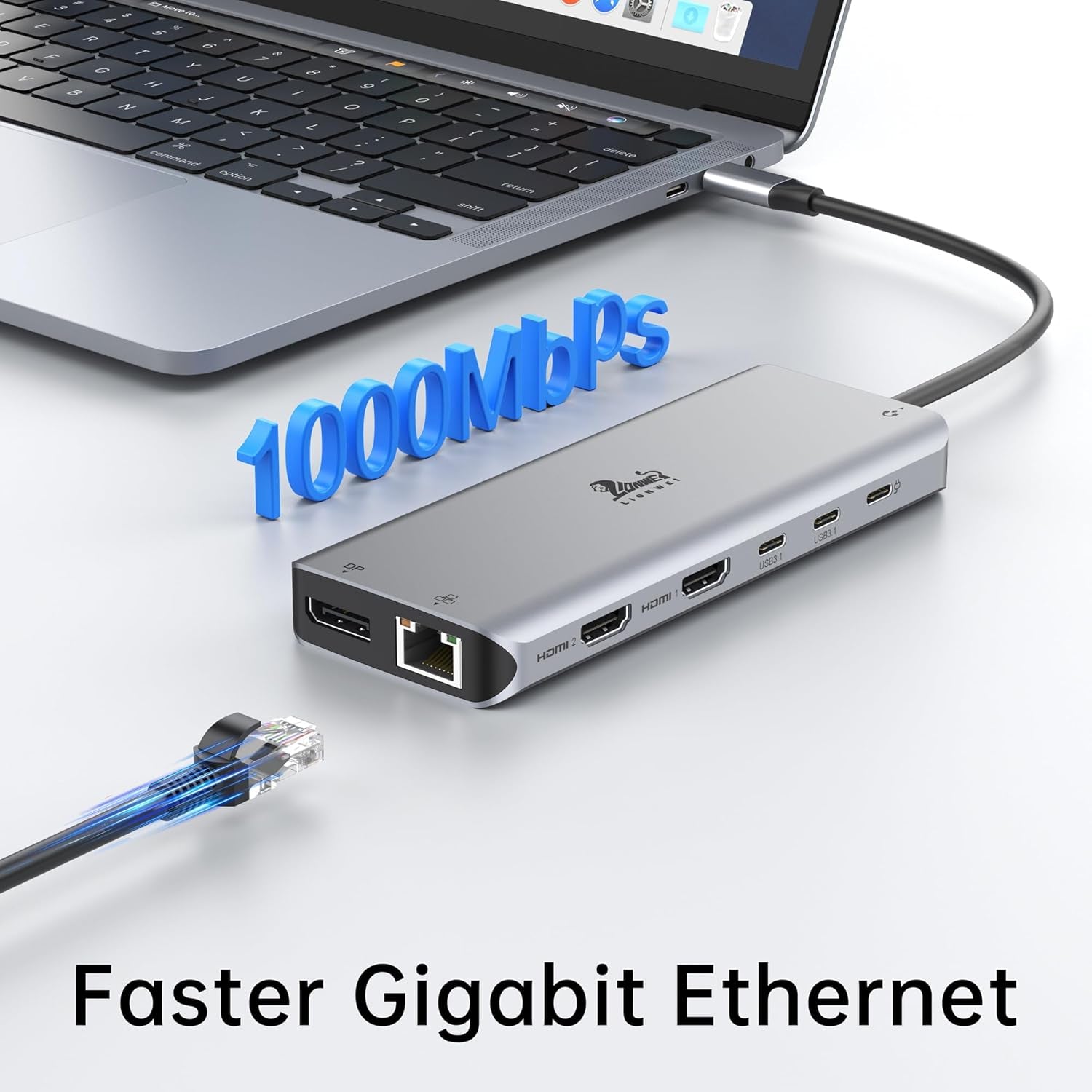 Laptop Docking Station 13 in 1 - Dual Hdmi+Displayport+10Gbps, 6 USB C/A, 100W PD, Ethernet, SD/TF, Audio, USB C Hub for Macbook/Dell/Hp/Surface