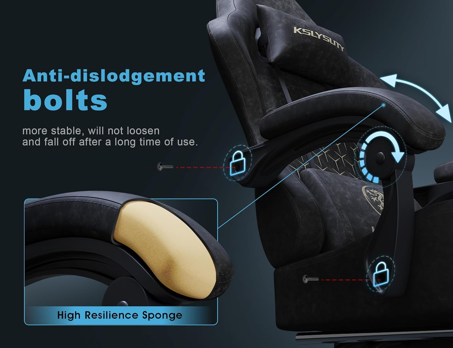 Gaming Chair Breathable Leather with Pocket Spring Cushion,Wide and High Ergonomic Office Chair with Headrest,Computer Gaming Chair with Footrest for Adult and Teen,Grey