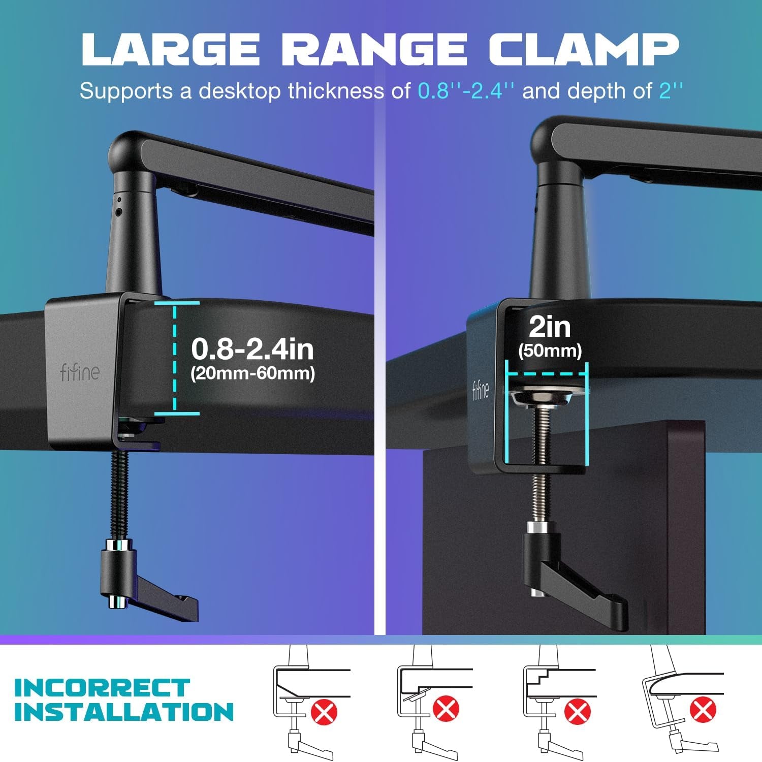 Microphone Boom Arm, Low Profile Adjustable Stick Microphone Arm Stand with Desk Mount Clamp, Screw Adapter, Cable Management, for Podcast Streaming Gaming Studio-Bm88