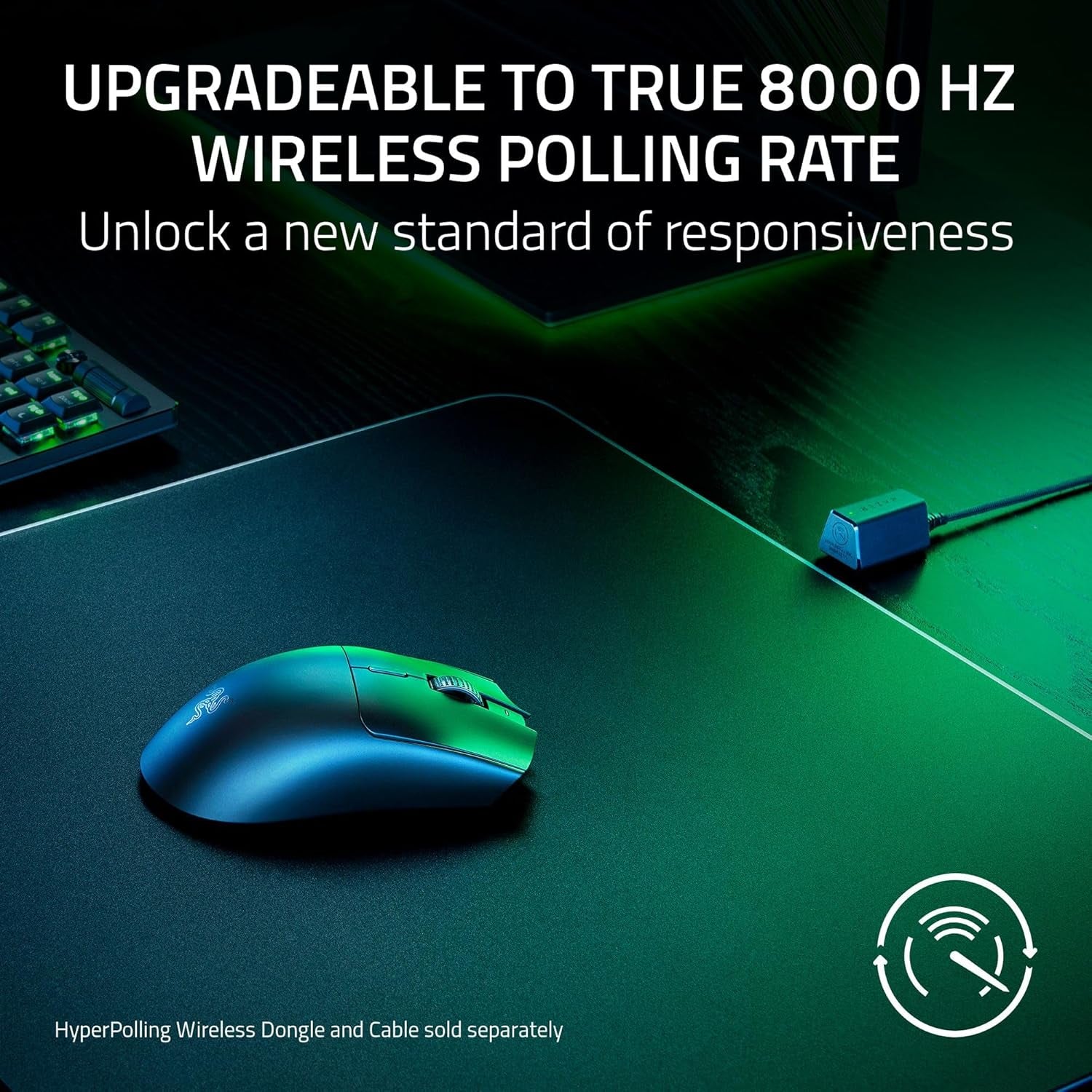 Viper V3 Hyperspeed Wireless Esports Gaming Mouse: 82G Lightweight - up to 280 Hr Battery - 30K DPI Optical Sensor - Gen-2 Mechanical Switches - 8 Programmable Controls - Classic Black