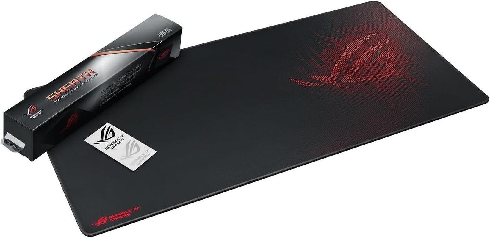 ROG Sheath BLK LTD Gaming Mouse Pad – 35.4” X 17.3", Extra-Large Surface, Black, Ultra-Smooth for Precise Mouse Control, Anti-Fray Stitched Edges, Non-Slip Base