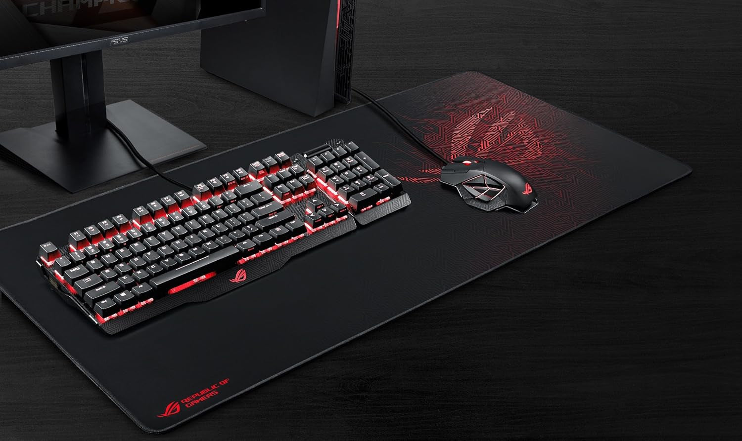 ROG Sheath BLK LTD Gaming Mouse Pad – 35.4” X 17.3", Extra-Large Surface, Black, Ultra-Smooth for Precise Mouse Control, Anti-Fray Stitched Edges, Non-Slip Base