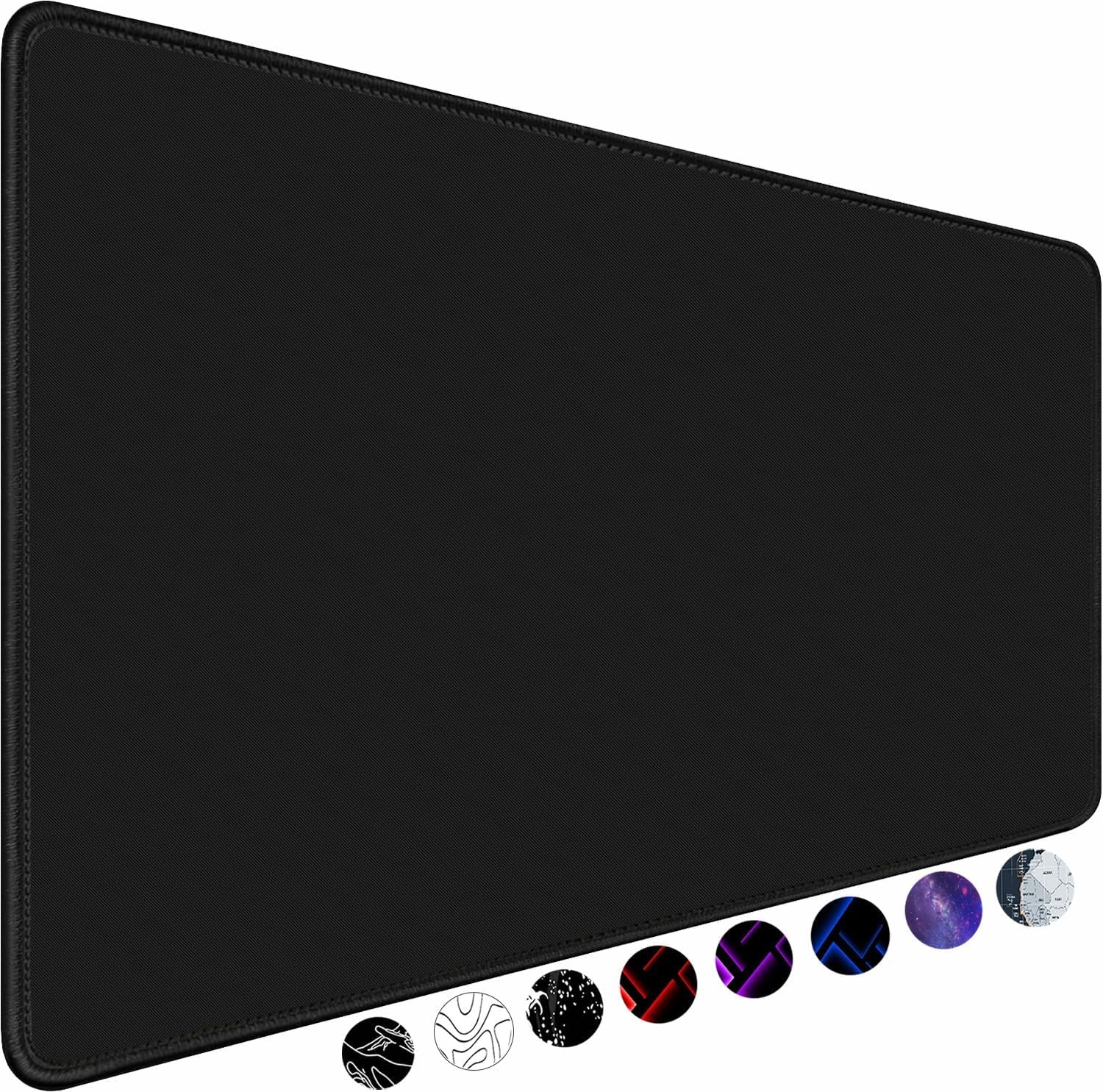 Large Gaming Mouse Pad, Waterproof Extra Large Big Mouse Pad with Stitched Edge, XXL Non-Slip Black Computer Long Mousepad Desk Mat for Gamer, Office & Home, Black