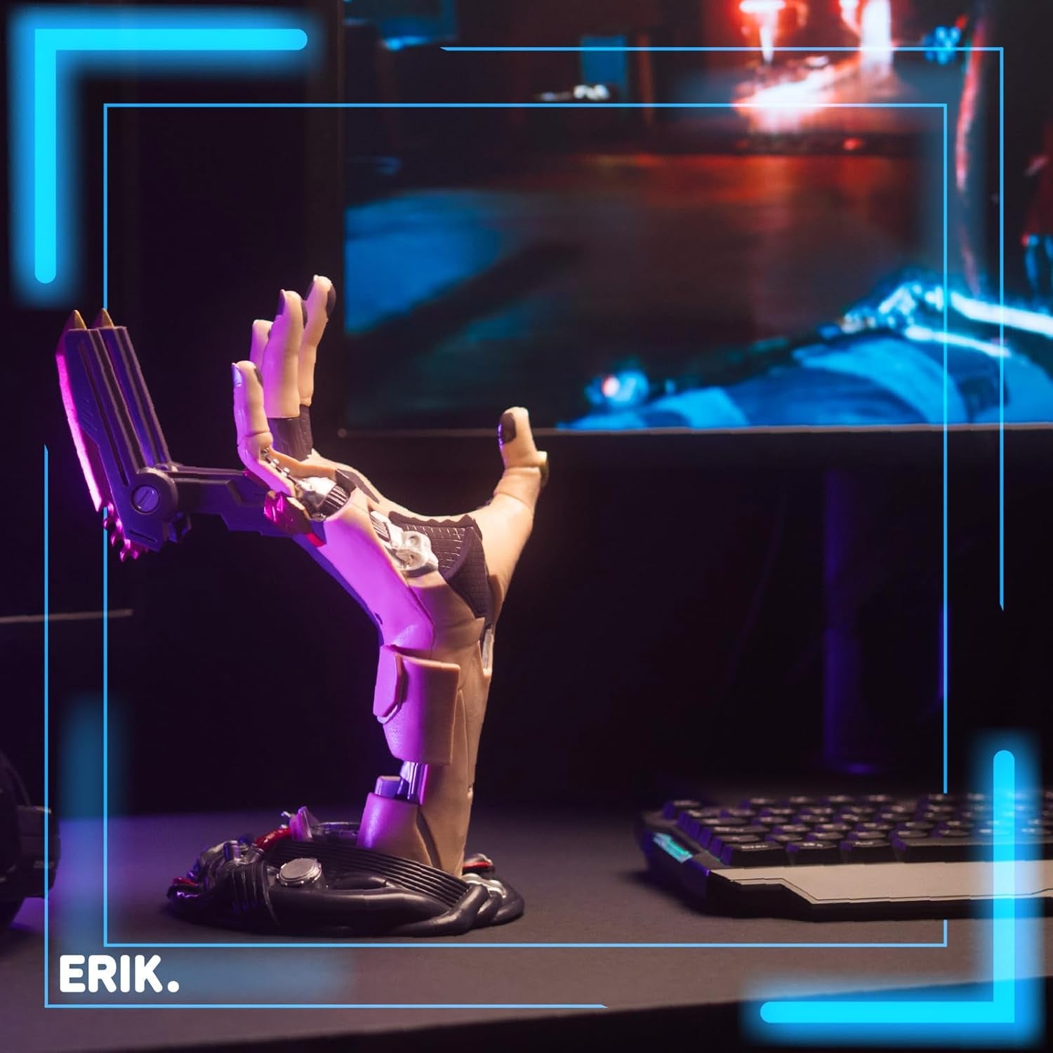 Cyberpunk Gaming Controller Holder | Gaming Headset Stand | Gaming Stuff & Gaming Room Decor | Controller Stand Perfect for Gamer Gifts | 6.3 X 7.9 X 10.8 In