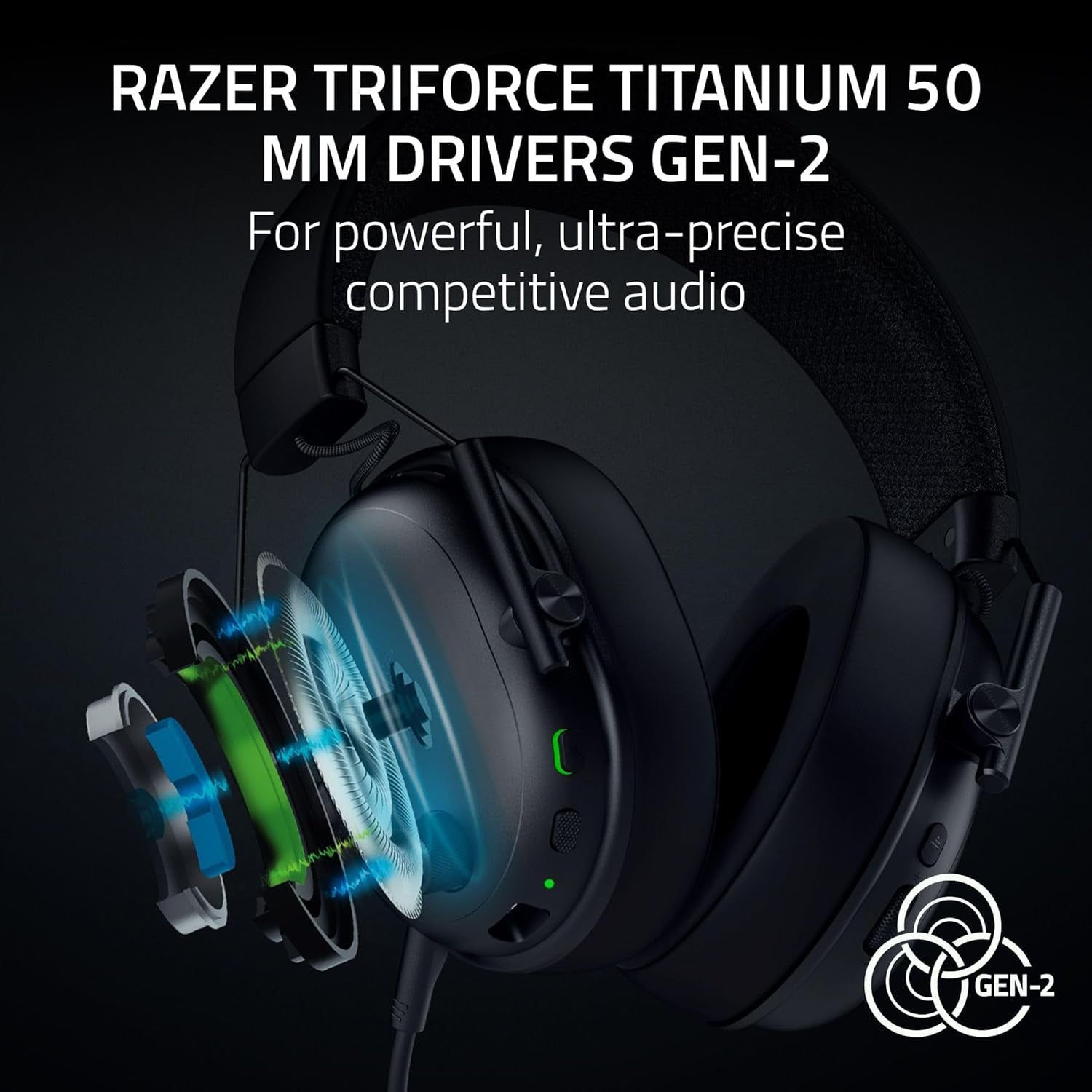 Blackshark V3 Wireless Gaming Headset for PC: 50Mm Drivers - Super Wideband Mic - 2.4 Ghz, Bluetooth, USB - Works with Mac, PS5, Nintendo Switch, Smartphone - 70 Hr Battery - Black