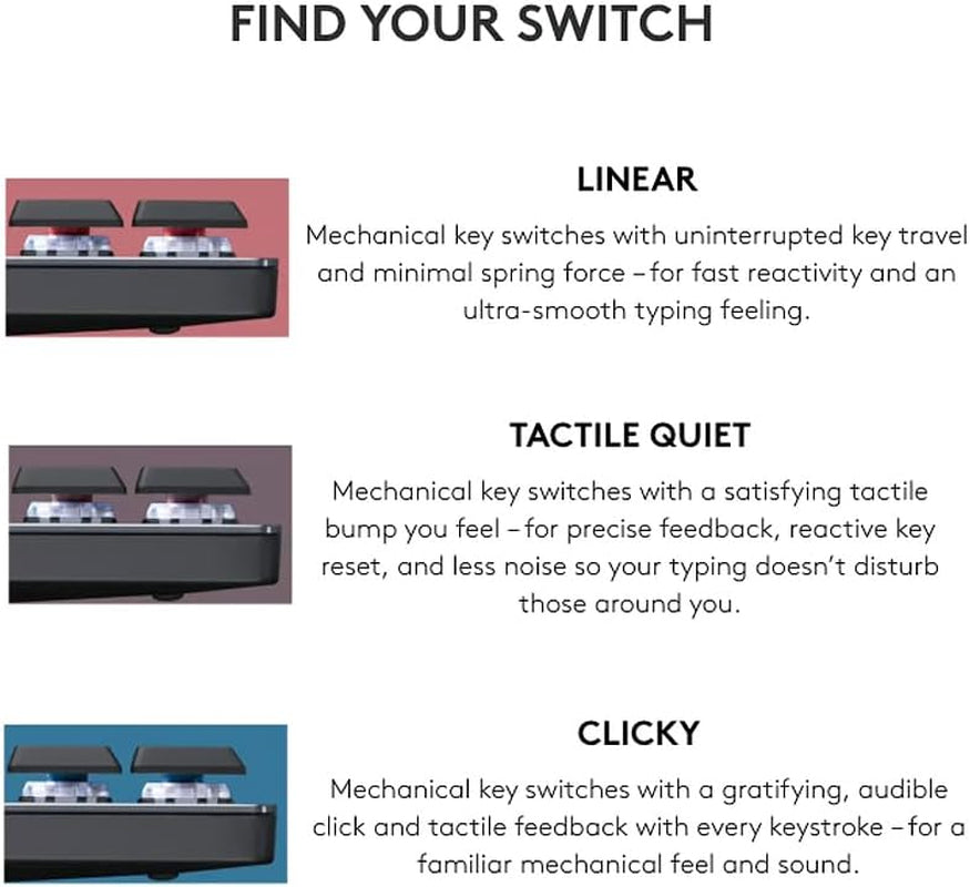 MX Mechanical Wireless Illuminated Performance Keyboard, Tactile Quiet Switches, Backlit Keys, Bluetooth, USB-C, Macos, Windows, Linux, Ios, Android, Metal, ‎Graphite