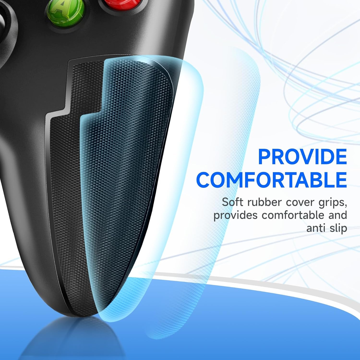 Wired Gaming Controller,Pc Game Controller Joystick with Dual-Vibration Turbo and Trigger Buttons for Windows PC/ PS3/ Android TV Box/Tesla(Black)