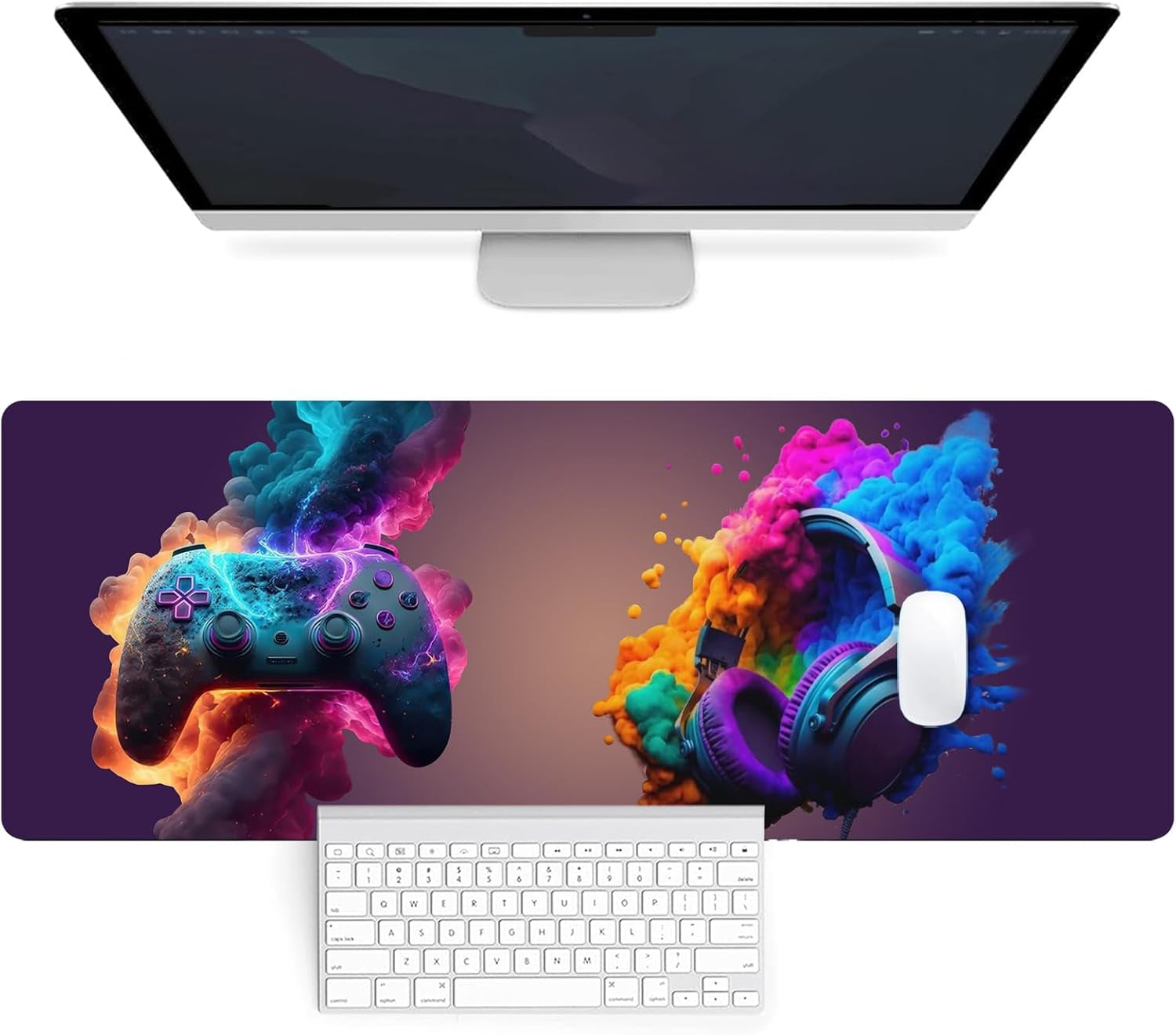 Mouse Pad - Gaming Mousepad 31.5 X 11.8In Large Mouse Pad for Keyboard and Mouse with Anti-Slip Rubber Base, Keyboard Pad XL Mouse Mat for Home and Office(Game-D)