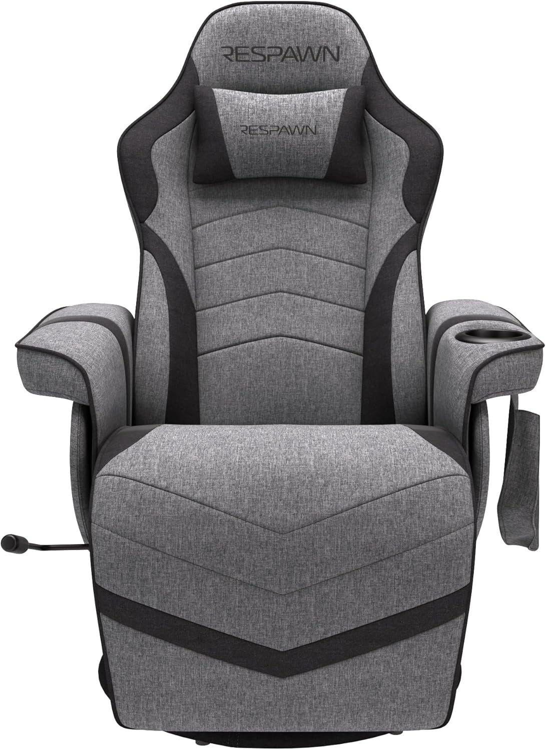 900 Gaming Chair - Video Games Console Recliner, Computer Chair with Adjustable Leg Rest, Cupholder, and Footrest - Gray Fabric