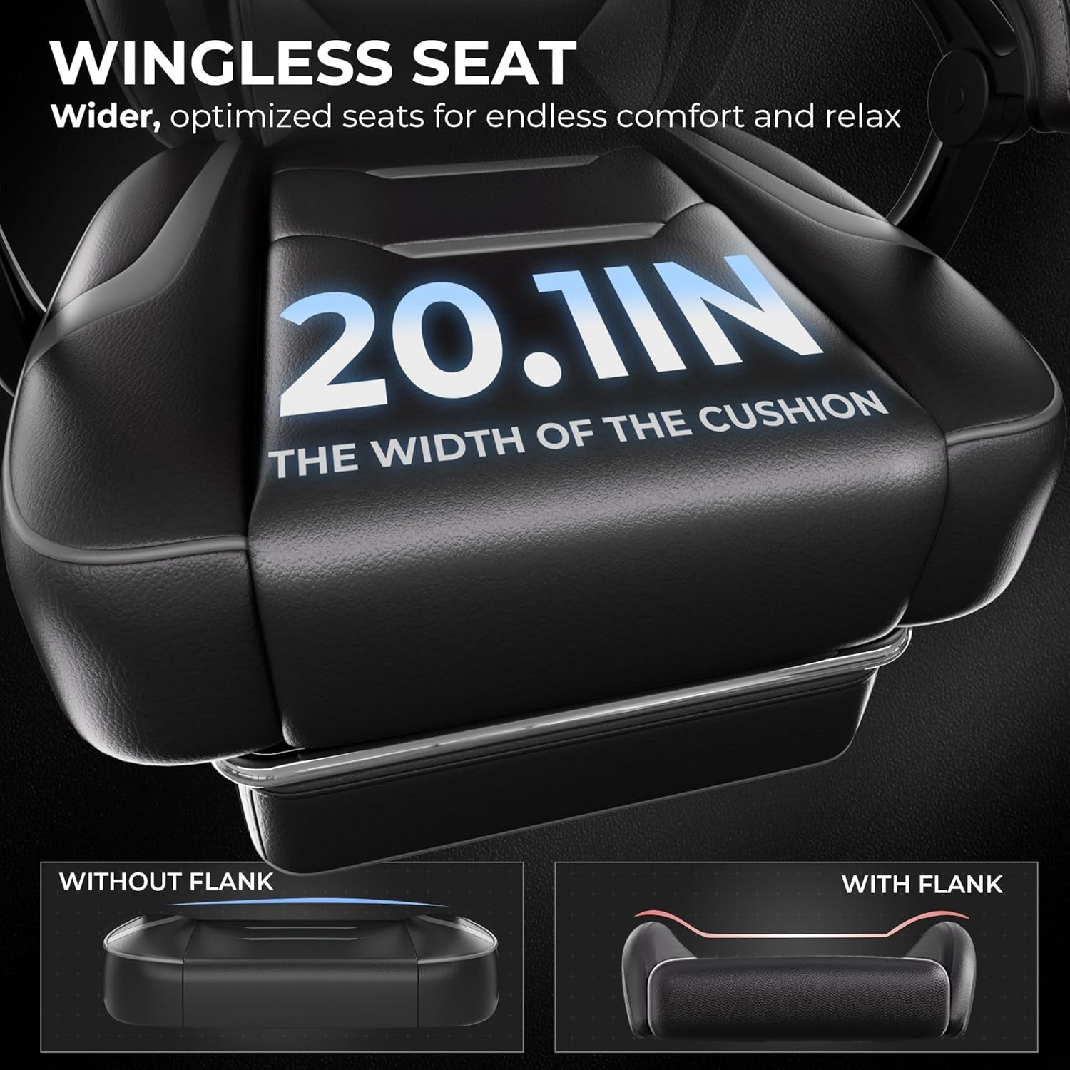 Gaming Chair with Footrest, Big and Tall Computer Game Chair 350Lb Racing Style, Ergonomic High Back Lumbar Support and Recliner, Moon Gray