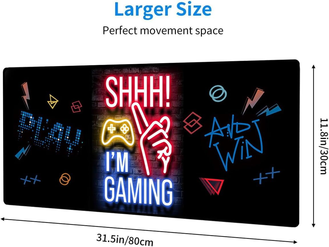 Mouse Pad 80X30Cm Gaming Mouse Pad Extended Large Computer Keyboard Mouse Mat Desk Pad with Soft Smooth Surface and Anti-Slip Rubber Base Gaming Mats for Desk Gamer Office Home (Game-E)