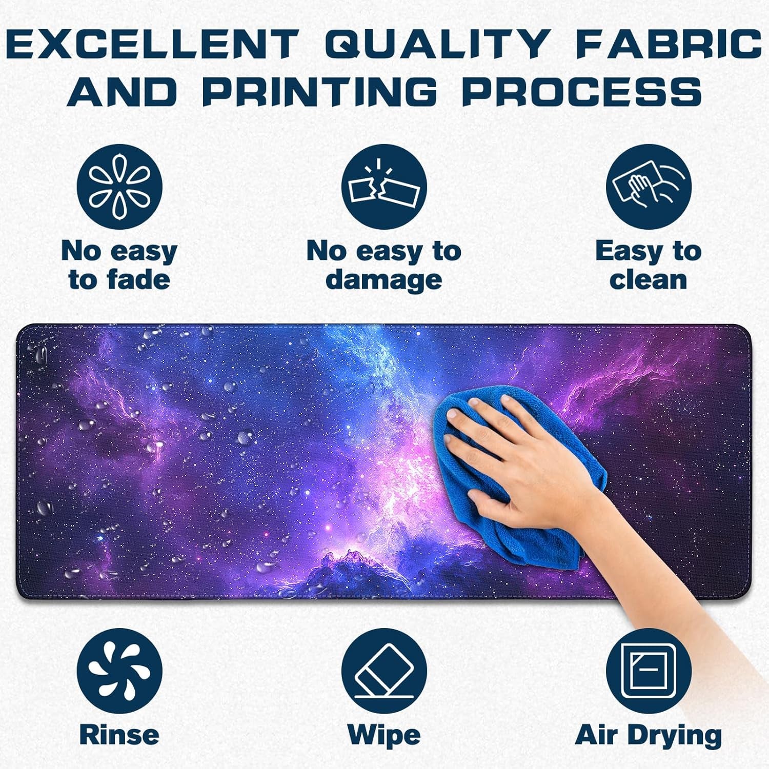 Mouse Pad Gaming - Desk Mat for Keyboard and Mouse - Large Mouse Pads for Desk, Gaming Mousepad with Non-Slip Base, Desk Pad (31.5" X 11.8") for Gaming, Office and Home (Galaxy Space)