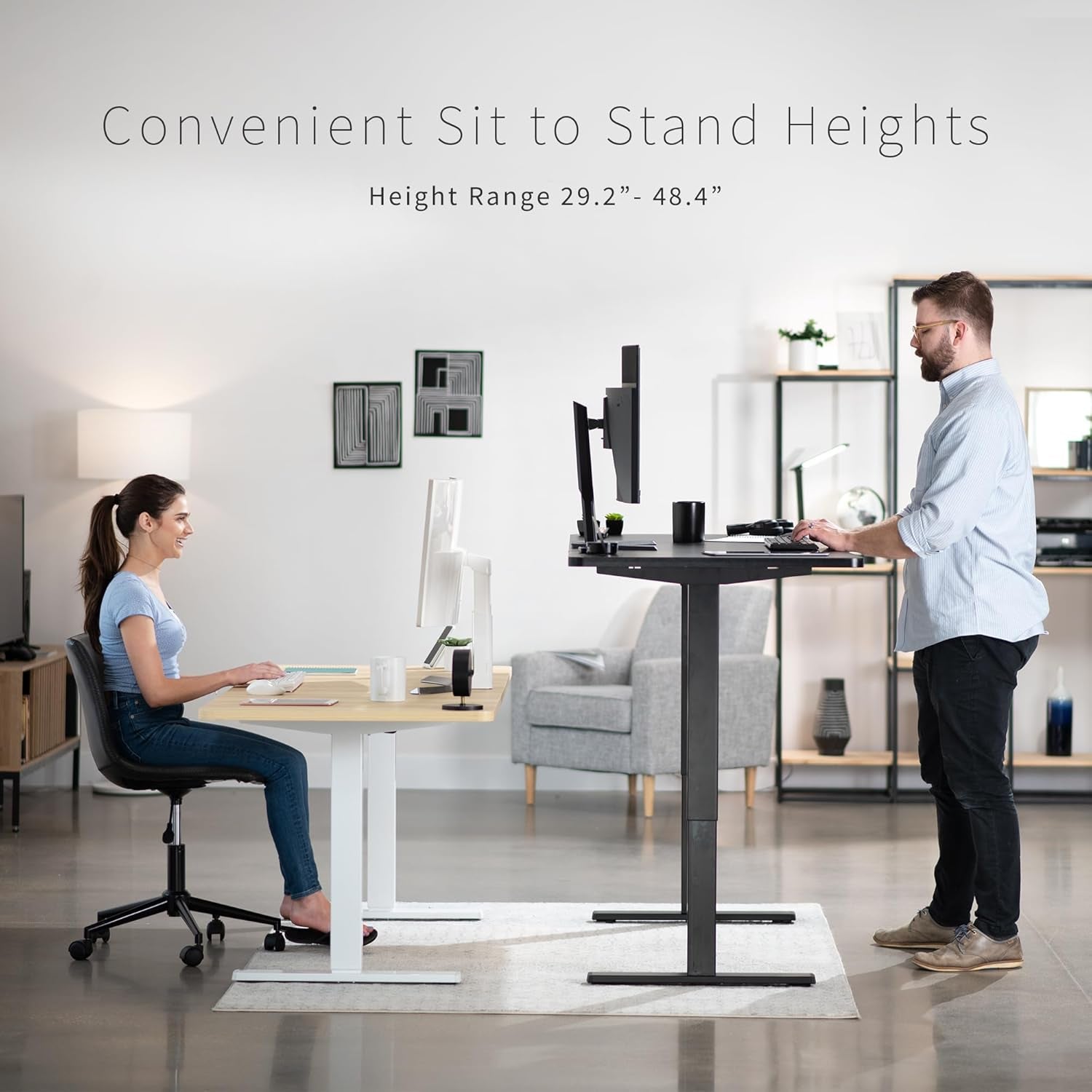 Electric 71 X 30 in Standing Desk, Memory Height Adjustment, 1B Series, Dark Gray Top Black Frame, DESK-KIT-1B7G