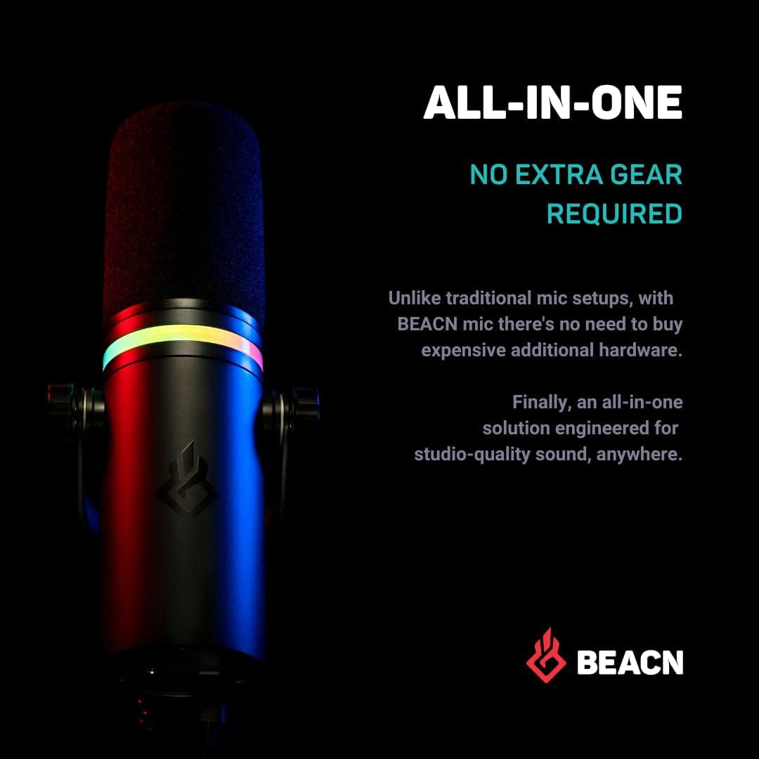 Dark Dynamic USB Mic for PC - Professional Microphone for Podcast, Gaming, Streaming - Studio-Quality Desk Mic for Youtube, Twitch, and Recording. Microphone for PC, Gaming & Streaming