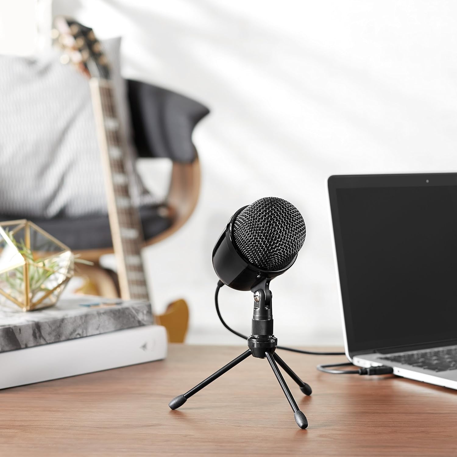 Mini USB Condenser Microphone for Online Meeting, Gaming, Podcast - Black