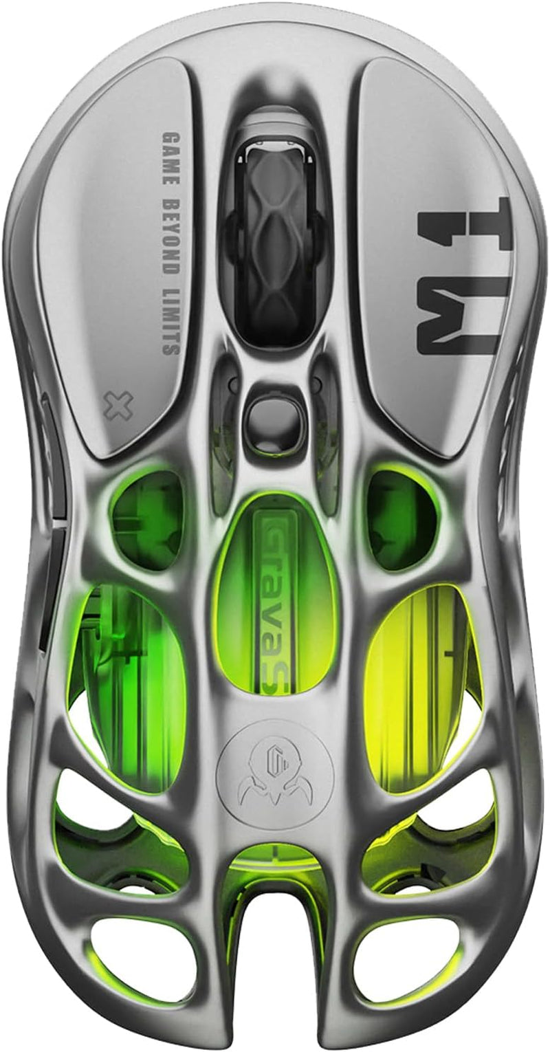Wireless Gaming Mice Mercury M1 Pro, Lightweight Magnesium Alloy Gaming Mouse, 26,000 DPI, PAW3395DM Sensor, Tri Mode Connection, Support 4K, up to 200 Hours Battery Life