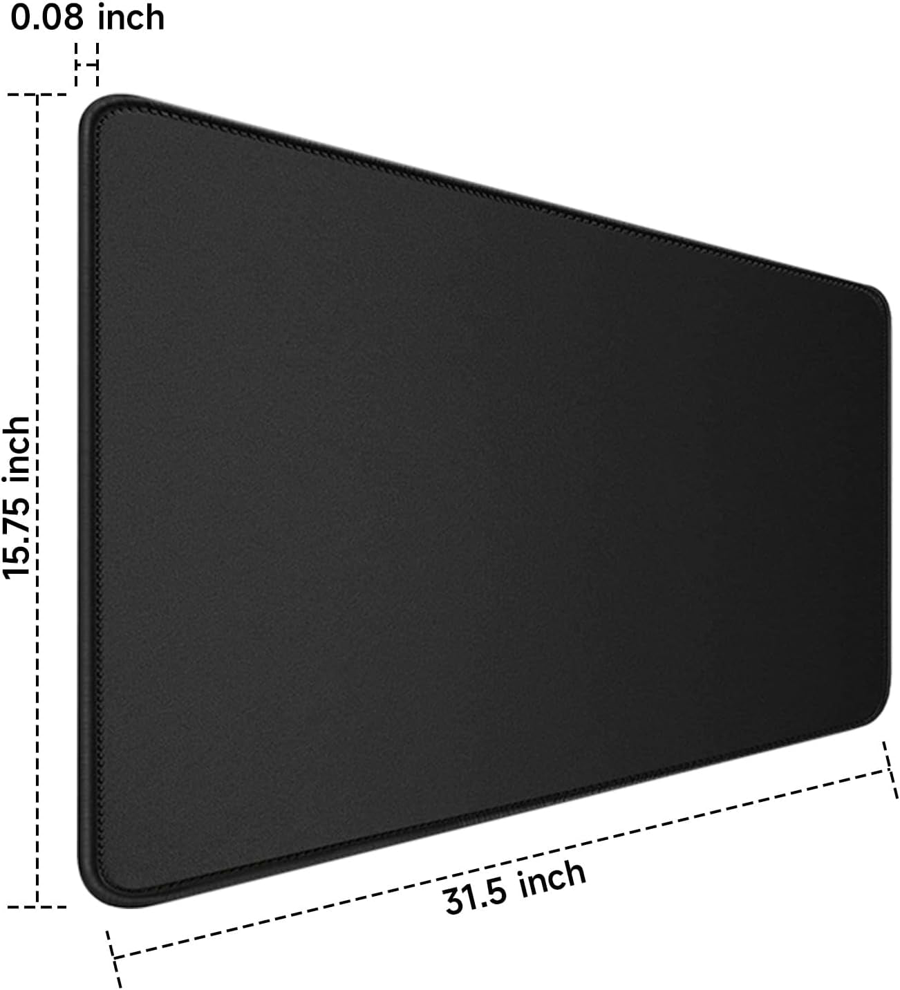 Large Gaming Mouse Pad, Waterproof Extra Large Big Mouse Pad with Stitched Edge, XXL Non-Slip Black Computer Long Mousepad Desk Mat for Gamer, Office & Home, Black