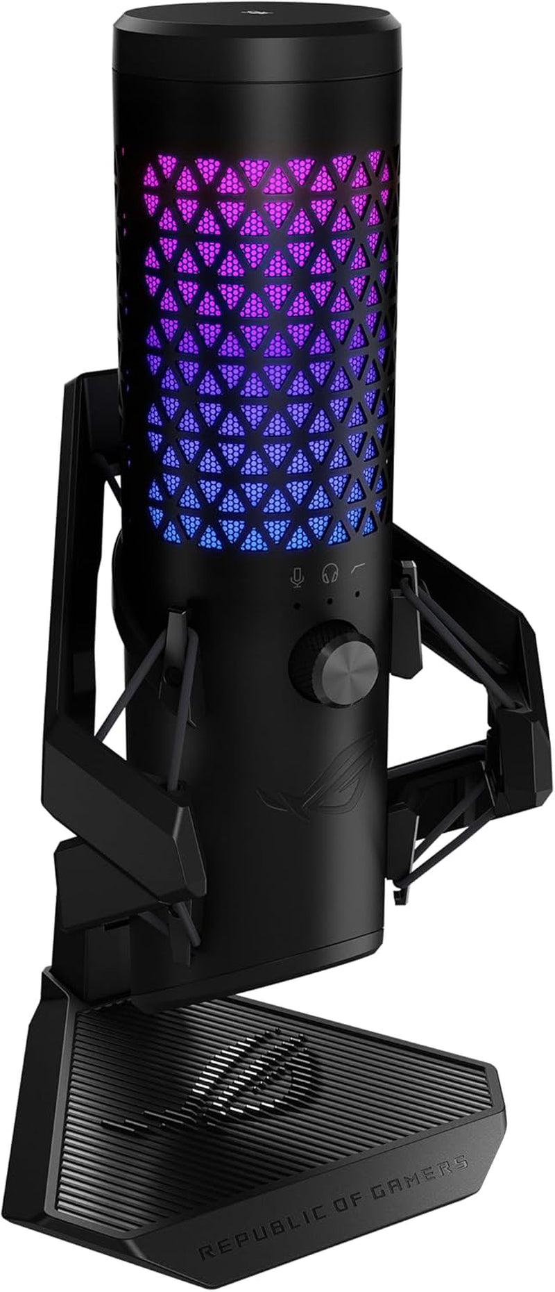 ROG Carnyx USB Gaming Microphone (25Mm Condenser Capsule, 192Khz/24-Bit, Cardioid, High-Pass Filter, Built-In Pop Filter, Metal Shock Mount, One-Touch Mute, USB, Aura Sync RGB)- Black
