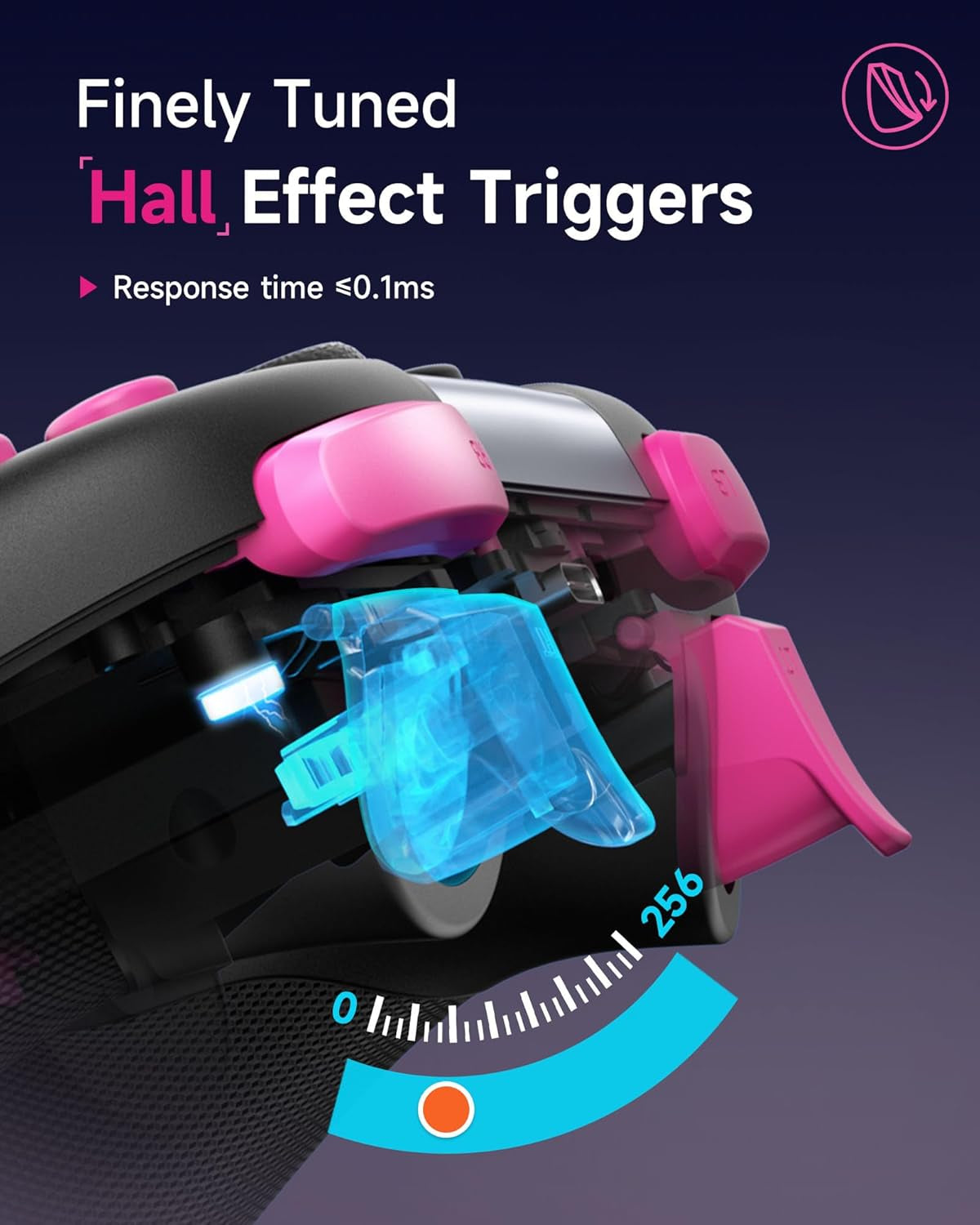 X05 2.4G Wireless Gaming Controller for Pc/Steam/Iphone/Android/Switch - Bluetooth Controller Gamepad with Hall Effect, RGB Lights and Turbo, Anti-Drift Controller