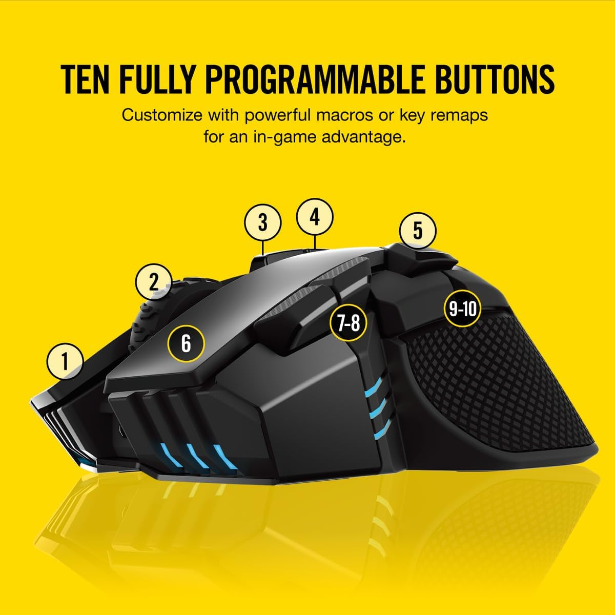 IRONCLAW WIRELESS RGB Rechargeable Gaming Mouse with Slipstream Technology - 18,000 DPI - 3-Zone RGB Multi-Color Backlighting - Black