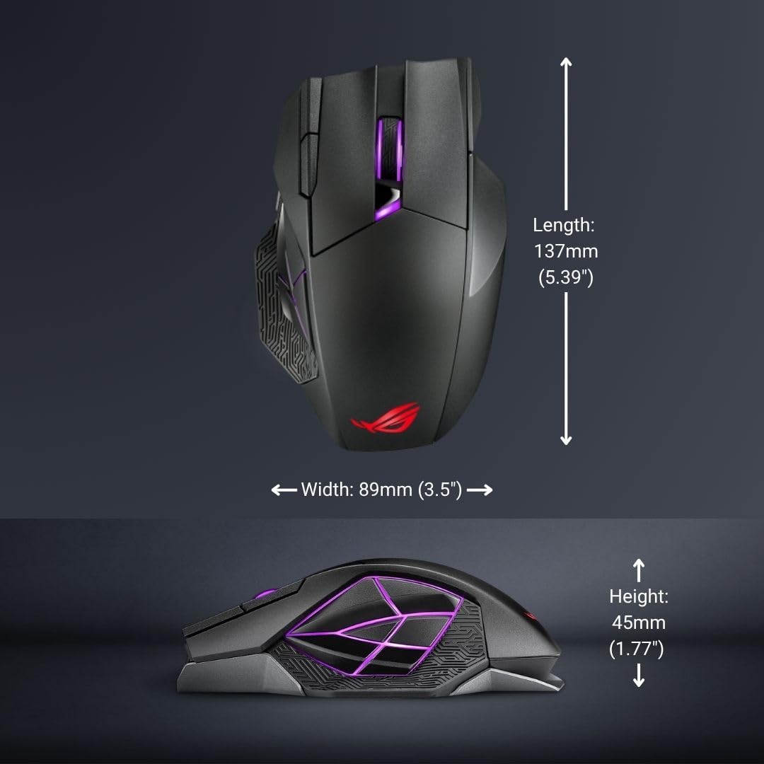 ROG Spatha X - Ratón inalámbrico para juegos (soporte de carga magnético)