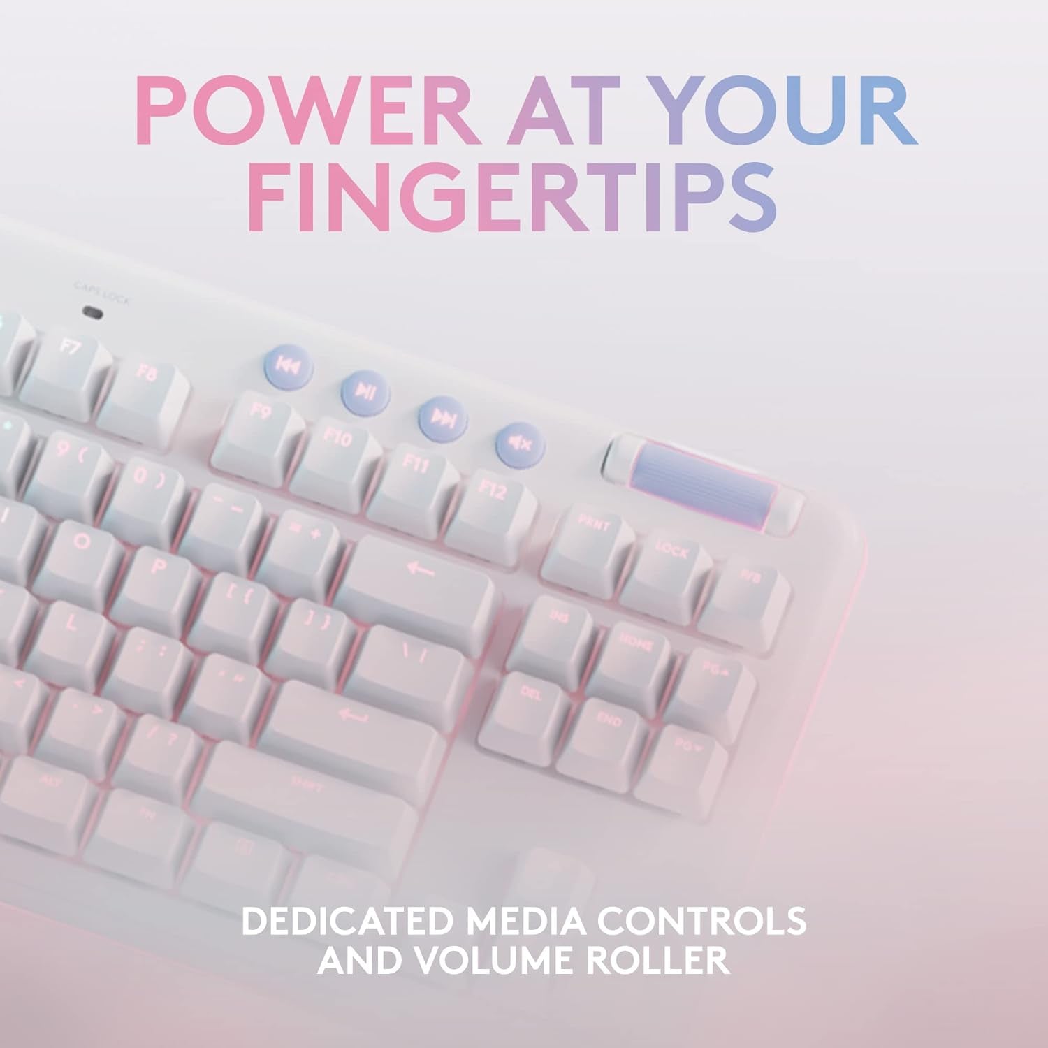 715 Wireless Mechanical Gaming Keyboard with LIGHTSYNC RGB, LIGHTSPEED, Tactile Switches (GX Brown), and Keyboard Palm Rest, Pc/Mac Compatible - White Mist