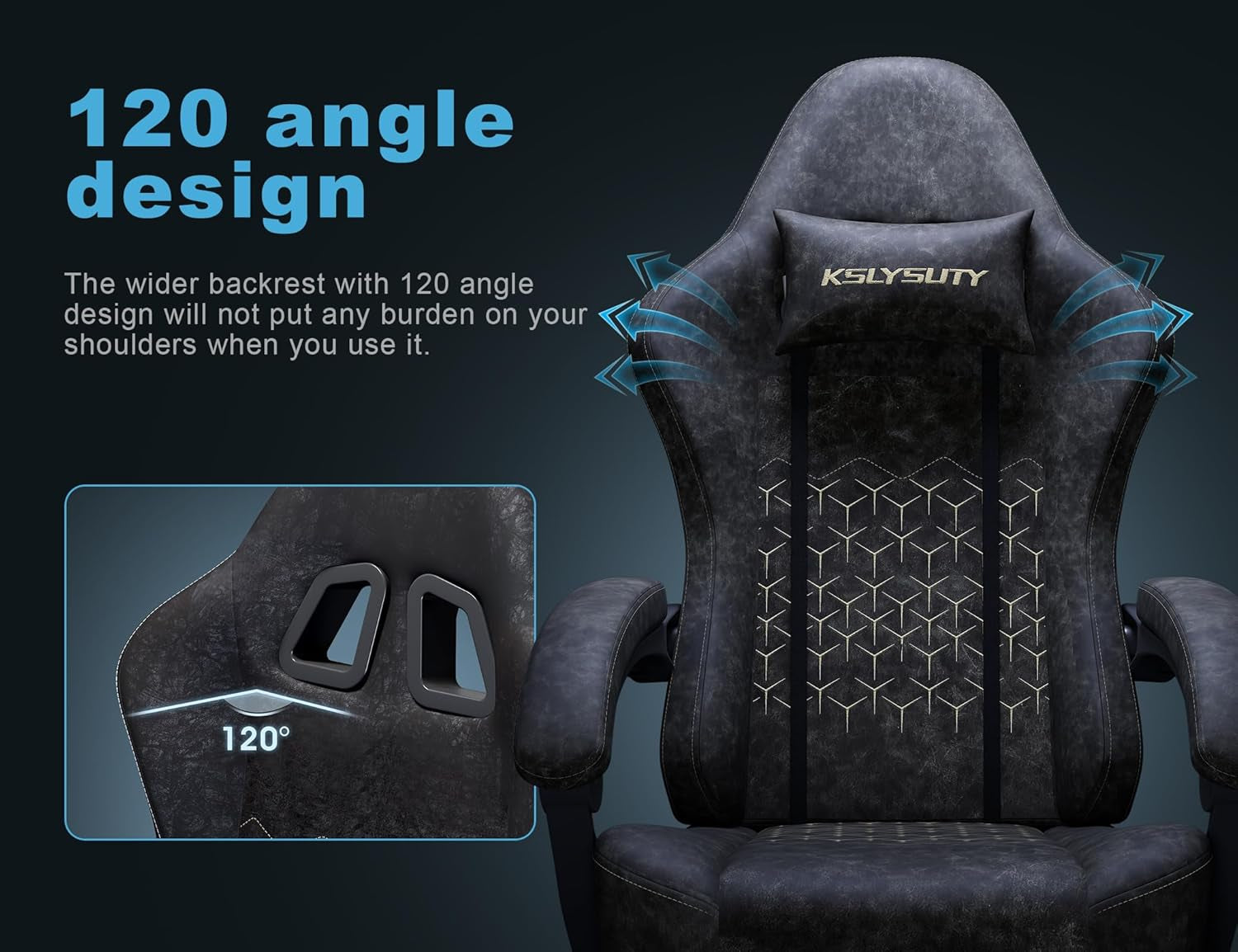 Gaming Chair Breathable Leather with Pocket Spring Cushion,Wide and High Ergonomic Office Chair with Headrest,Computer Gaming Chair with Footrest for Adult and Teen,Grey
