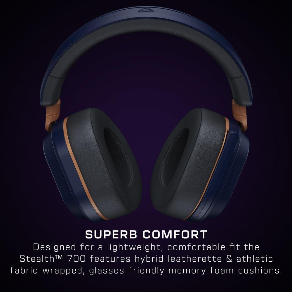 Stealth 700 Gen 3 Wireless Multiplatform Amplified Gaming Headset for Xbox Series X|S, Xbox One, PC, PS5, Mobile – 60Mm Drivers, AI Noise-Cancelling Mic, Bluetooth, 80-Hr Battery – Cobalt