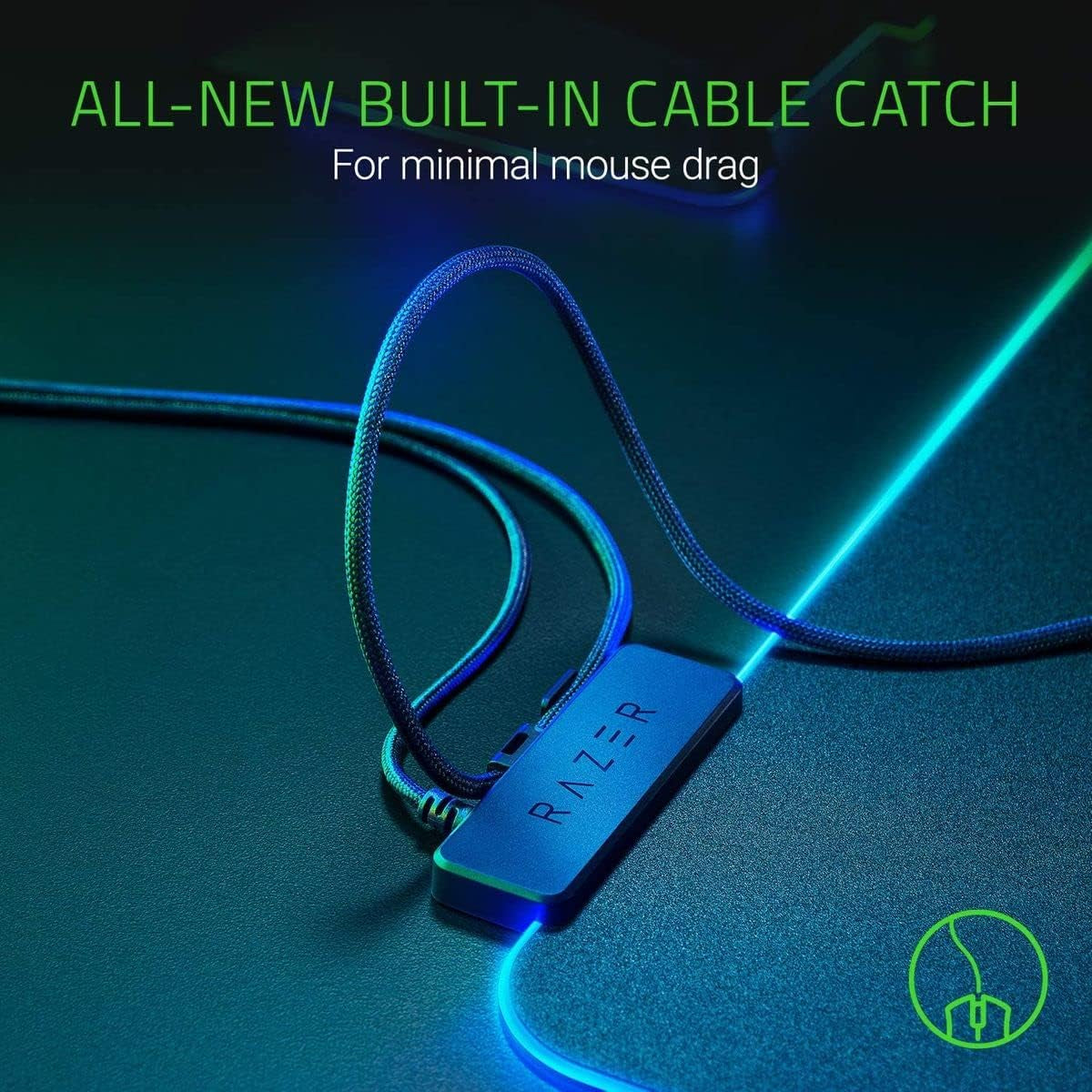 Firefly Hard V2 RGB Gaming Mouse Pad: Customizable Chroma Lighting, Built-In Cable Management, Balanced Control & Speed, Non-Slip Rubber Base