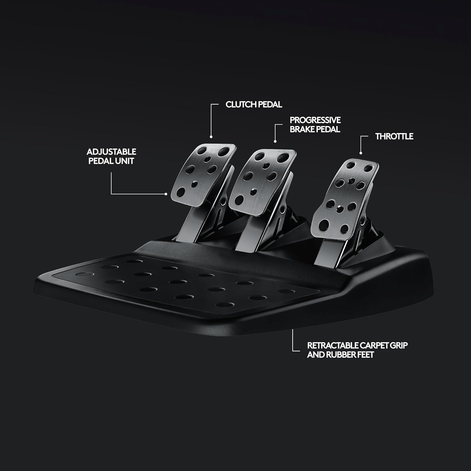 G920 Driving Force Racing Wheel and Floor Pedals, Real Force Feedback, Stainless Steel Paddle Shifters, Leather Steering Wheel Cover for Xbox Series X|S, Xbox One, PC, Mac - Black
