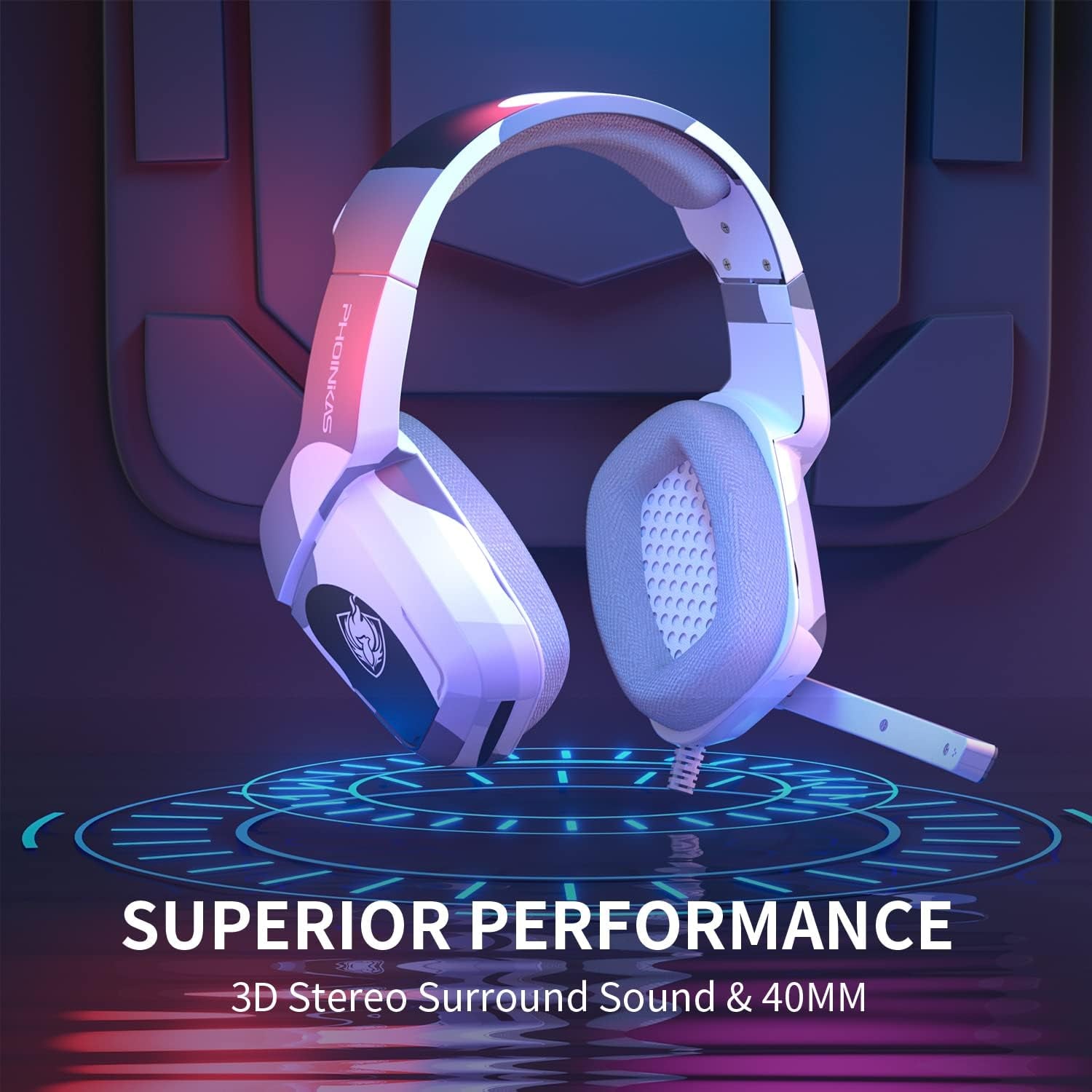 Gaming Headset for PS4, Xbox One, PC, Laptop, Mac, Nintendo Switch, 3.5MM PS4 Stereo Headset over Ear Headphones with Noise-Cancelling Mic, Bass Surround - Camo