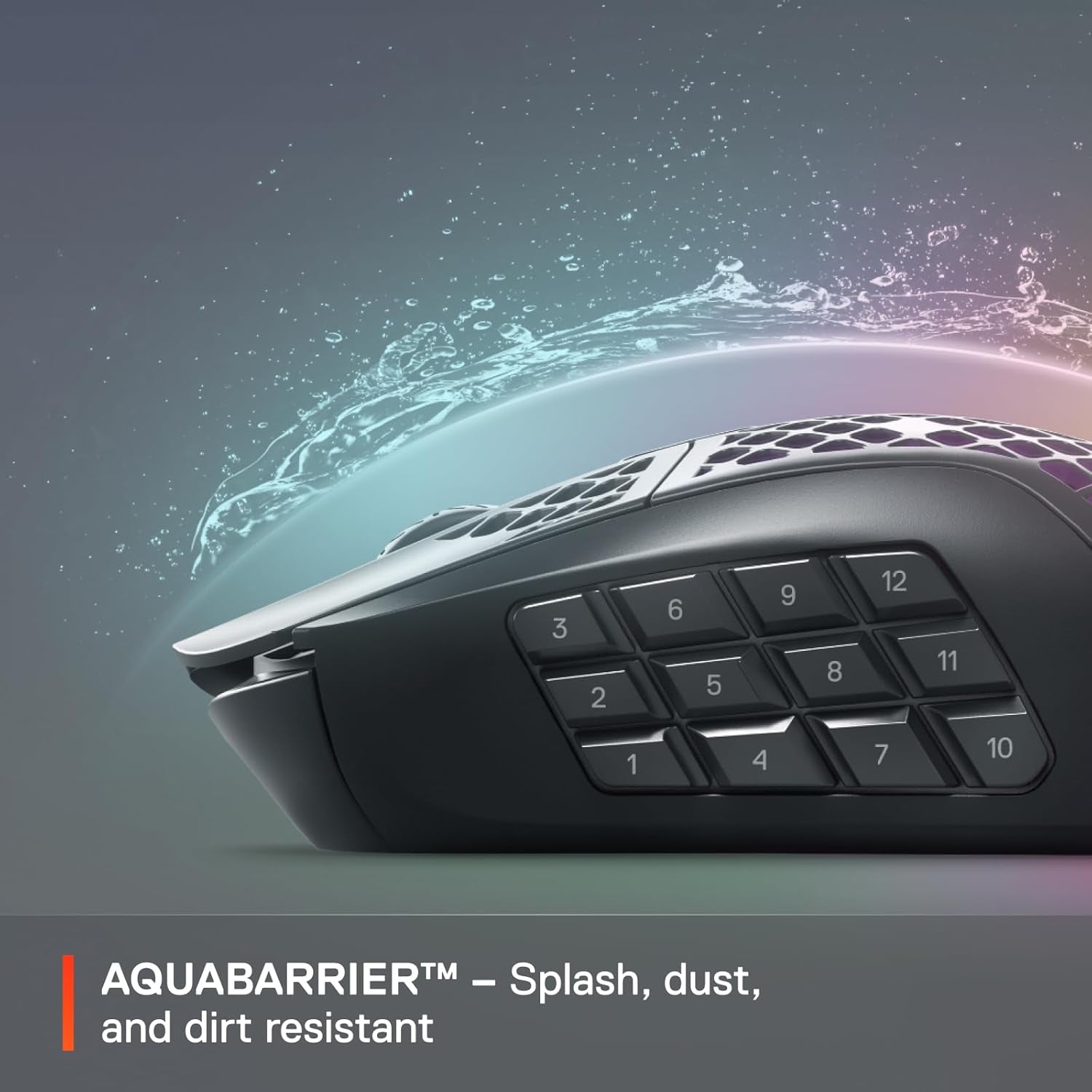 Aerox 9 Wireless - Holey RGB Gaming Mouse - Ultra-Lightweight Water Resistant Design - 18 Buttons – Bluetooth/2.4 Ghz - 18K DPI Truemove Air Optical Sensor