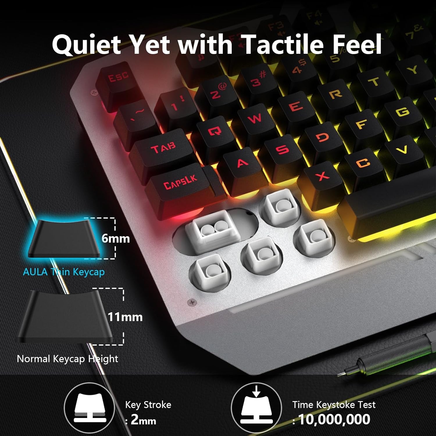 Keyboard, T102 104 Keys Gaming Keyboard and Mouse Combo with RGB Backlit Number Pad, All-Metal Panel Waterproof Light up PC Keyboard, USB Wired Computer Keyboards Gaming for MAC Xbox PC Gamer