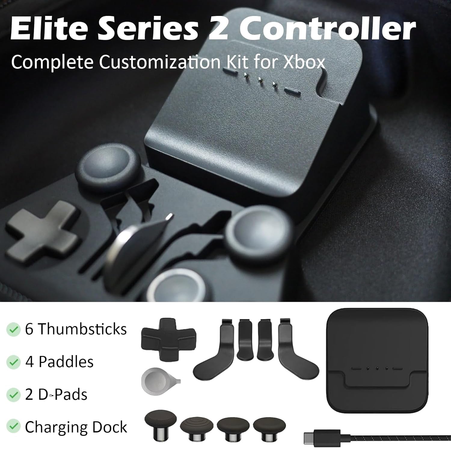 Elite Series 2 Controller Compatible for Xbox Elite Series 2 Controller-Black,Gamepad Compatible with Xbox Series X, Xbox Series S, Xbox One,Gaming Controller with Accessory Bag [Video Game] [Video Game] [Video Game]