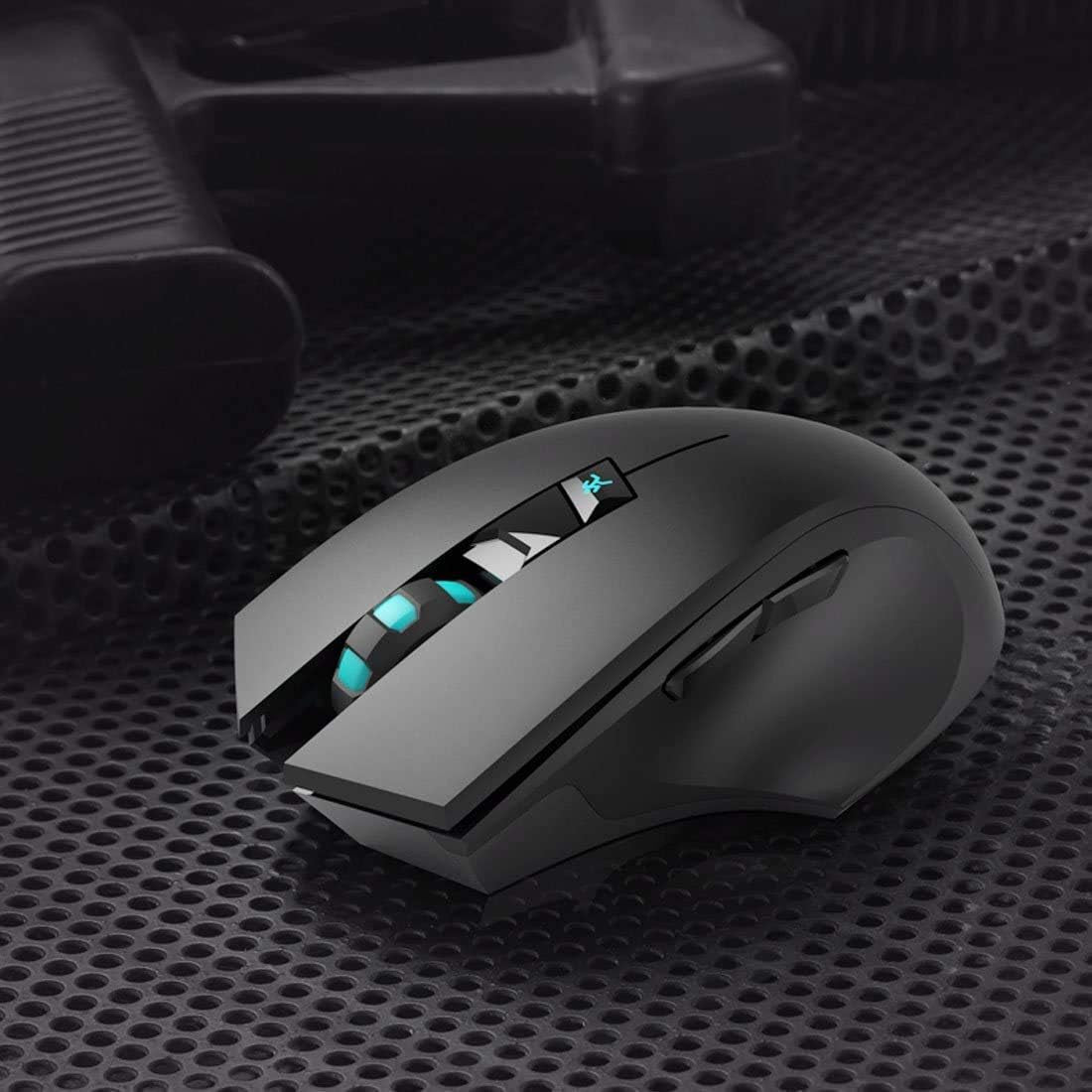 Noiseless Wireless Mouse,Forter I720 Ergonomic Silent Mouse for Gaming and General Use - 2 Side Buttons/2400Dpi - Black
