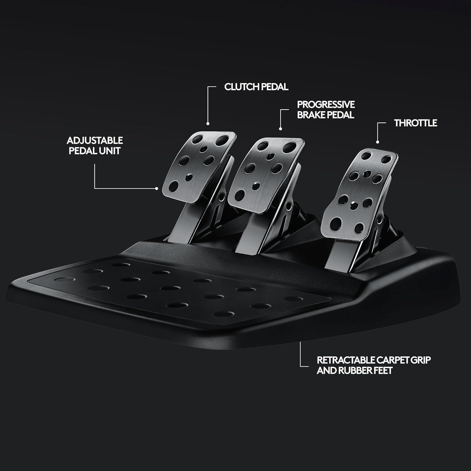 G29 Driving Force Racing Wheel and Floor Pedals, Real Force Feedback, Stainless Steel Paddle Shifters, Leather Steering Wheel Cover for PS5, PS4, PC, Mac - Black
