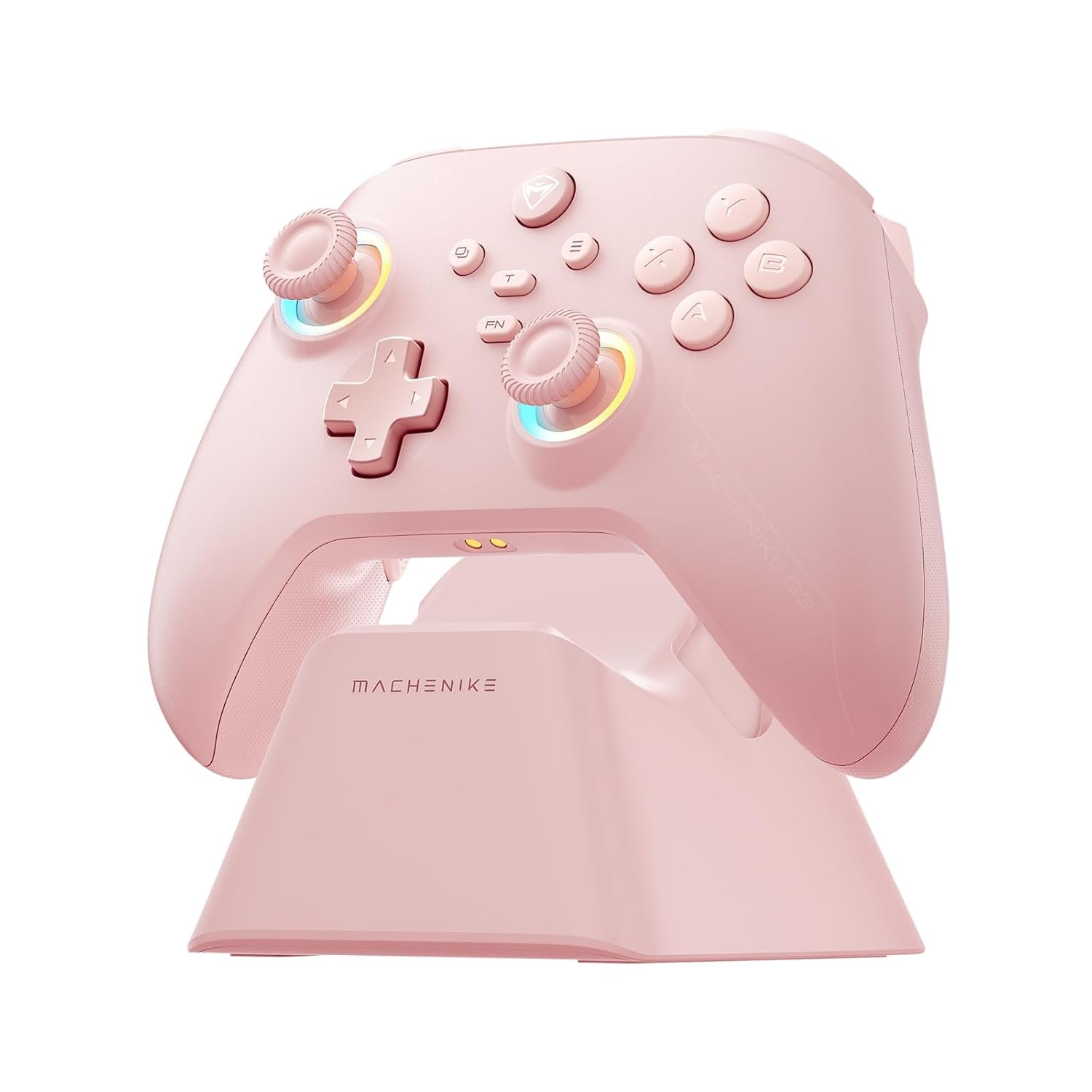 G3V2 Bluetooth Controller for Pc/Switch/Ios/Android, Hall Effect Joysticks, RGB Lighting Gaming Controller,2 Programmable Buttons,1000Mah Battery with Charging Station, Pink [Video Game]