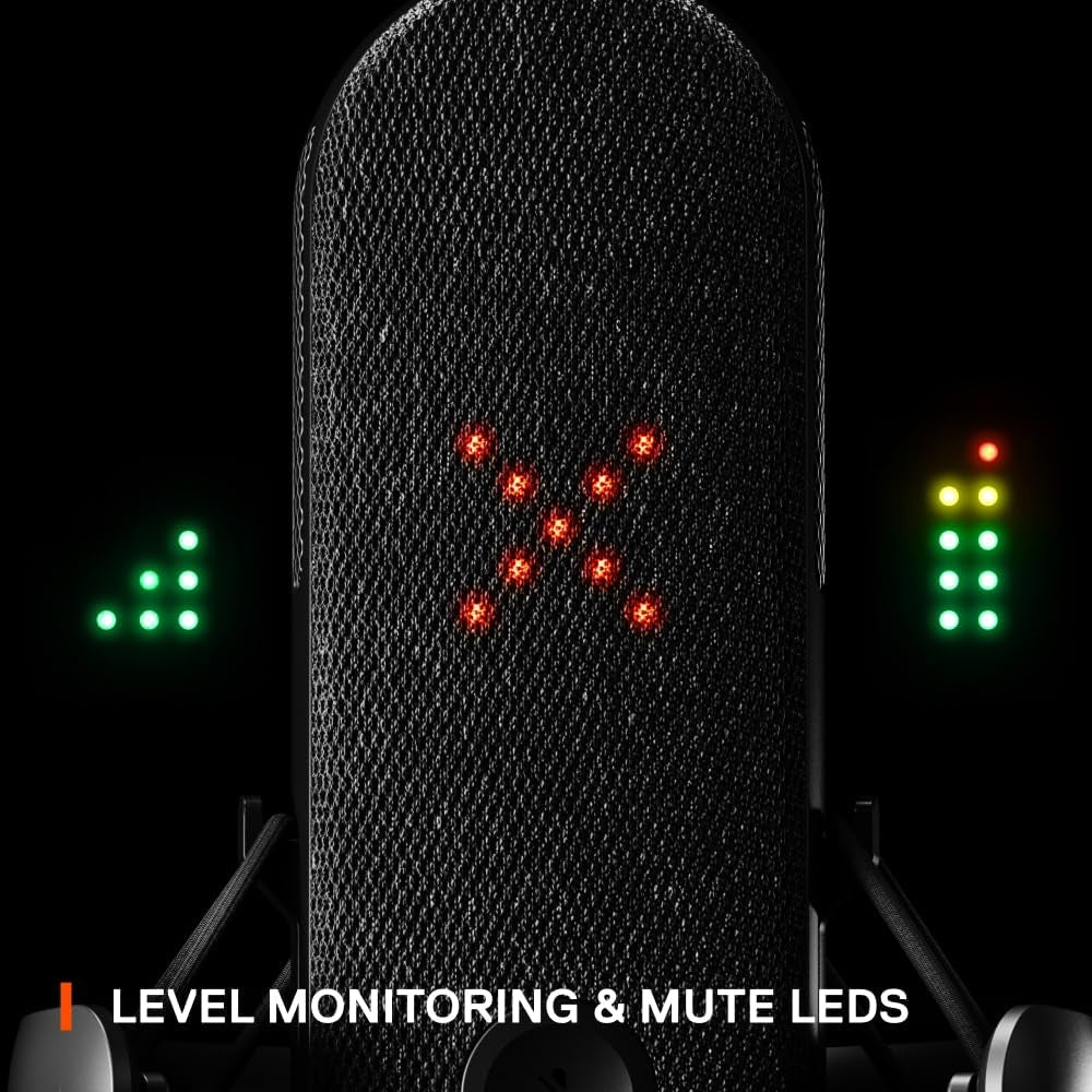 Alias USB Mic for PC — 3X Bigger Capsule for Gaming, Streaming and Podcasting — Sonar for Streamers Audio Software — AI Noise Cancelling — LED Mute & Level Monitoring — Shock Mount