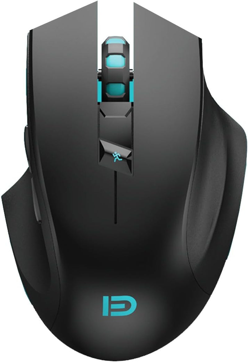 Noiseless Wireless Mouse,Forter I720 Ergonomic Silent Mouse for Gaming and General Use - 2 Side Buttons/2400Dpi - Black