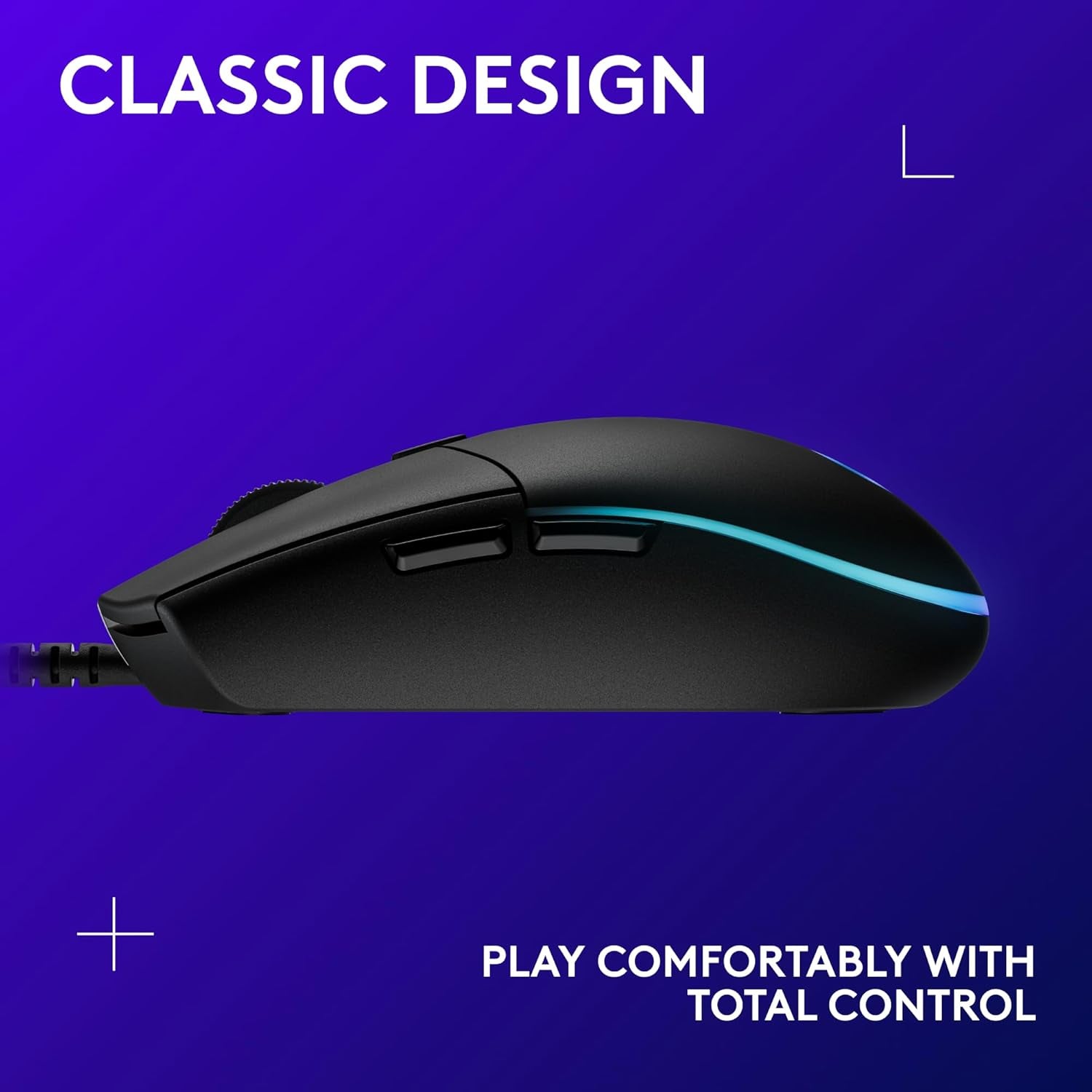203 Wired Gaming Mouse, 8,000 DPI, Rainbow Optical Effect LIGHTSYNC RGB, 6 Programmable Buttons, On-Board Memory, Screen Mapping, Pc/Mac Computer and Laptop Compatible - Black